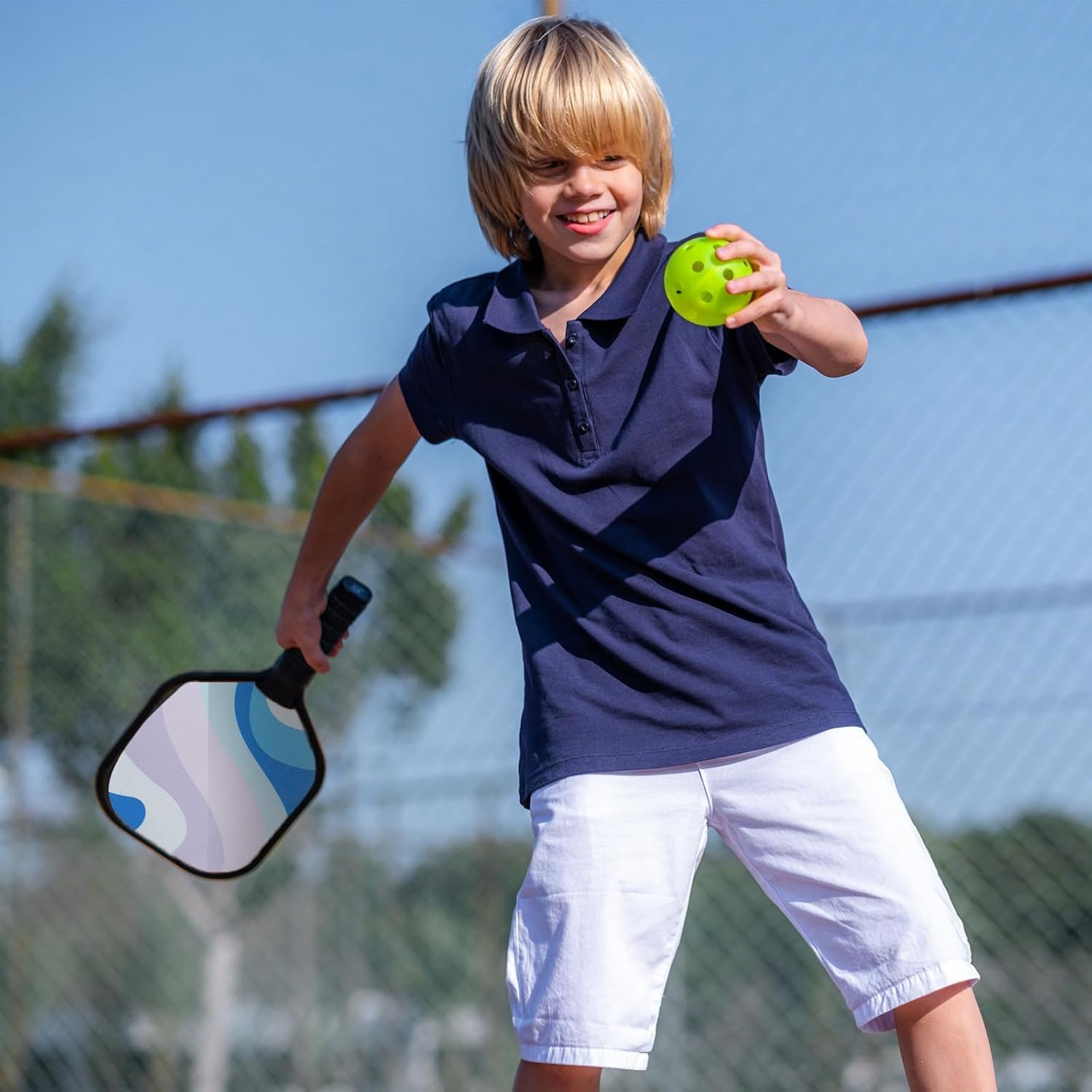 Premium Wood Pickleball Set - 4 Paddles, 4 Balls, Ergonomic Cushion Mesh Storage Bag - Gifts for Beginner and Pro