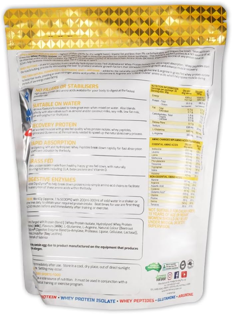 International Protein Amino Charged Caramel Popcorn Flavour Whey Protein Isolate Powder 907 G