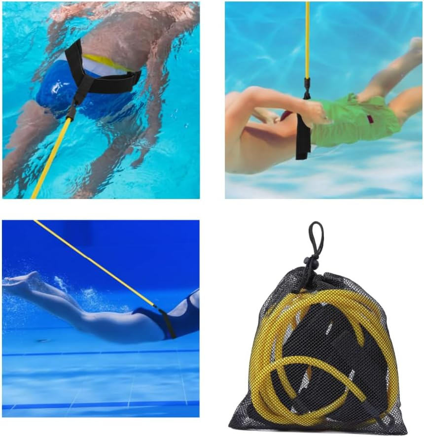 GYWHOOFT 4 M Swim Belt, Swimming Tether for Pool,Swimming Trainer Swim Tether Belt Swim Training Leash Swim Resistance Tether Pool Harness Pool Equipment Bungee Cord Resistance Bands image number 3