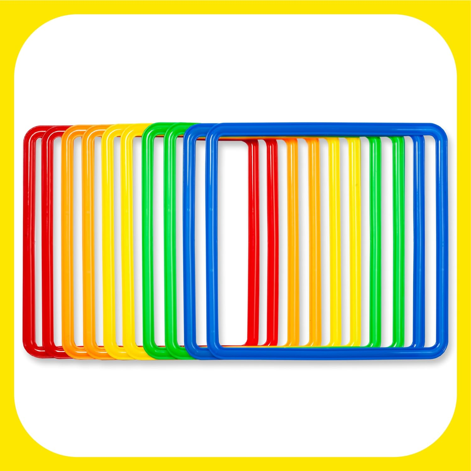 GETMOVIN SPORTS Hopscotch Squares Set with 2 Premium Beanbags Giant Sized 15 Inch Squares with 15 Connectors for Indoor/Outdoor Portable Fun Conditioning Agility Training image number 1