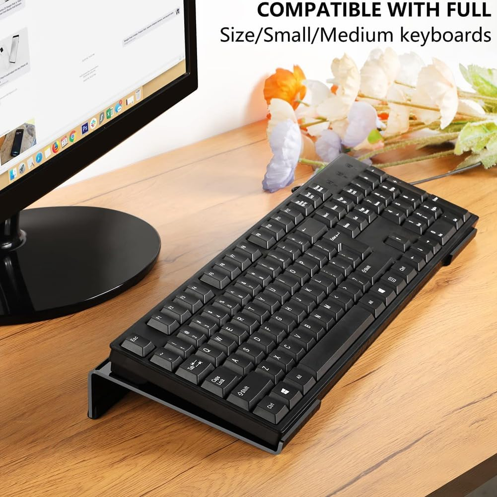 Fulillanlun Acrylic Computer Keyboard Stand Keyboard Holder for Desktop for Desk, Keyboard Riser Tilt Lift image number 6