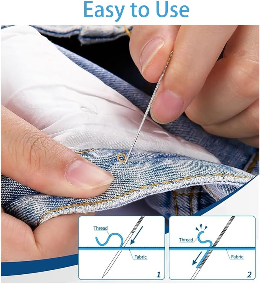 NYGHMY 15 Pcs Extra Fine Snag Repair Tool, Repair Sewing Tools, Silver, High Carbon Steel, 60 X 0.8Mm image number 4