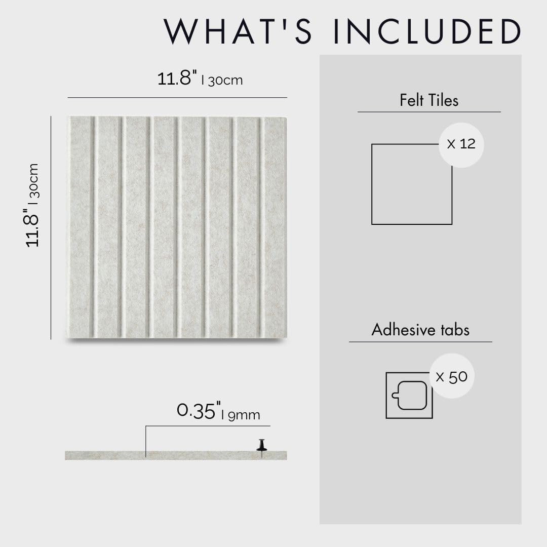 VIVELDA Large Cork Board for Office Black Felt Board Alternative - Slat Wall Paneling, Felt Bulletin Board Tiles for Office Wall Decor, Push Pin Board Wall Organizer for Office-12-Pack (Ivory Tan) image number 4