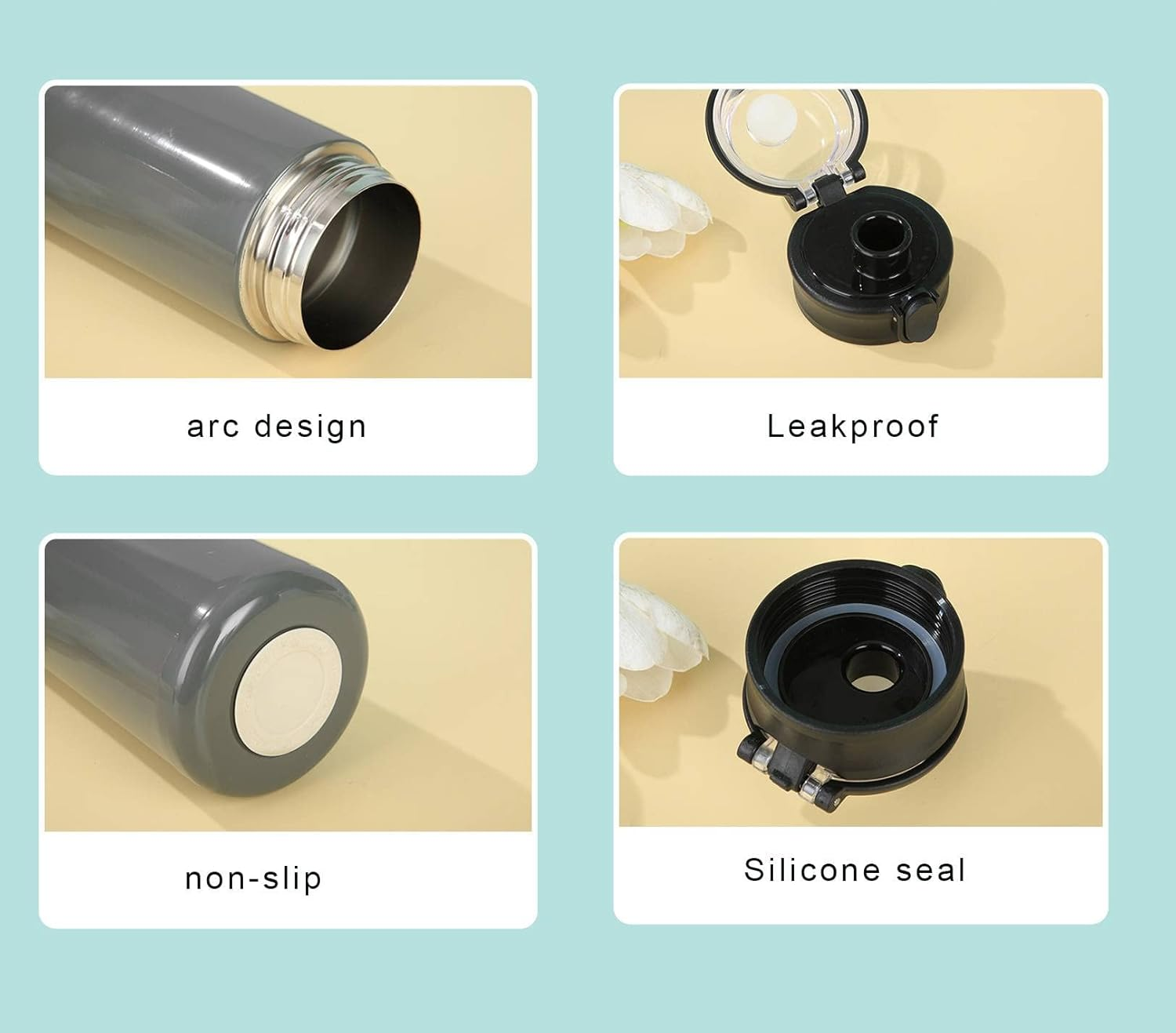 Kawaii Water Bottles Cute Stainless Steel Water Bottles with Straw, Kawaii Insulated Bottle Cartoon Cup Girls Thermos for Boys Girls,18.6Oz image number 1