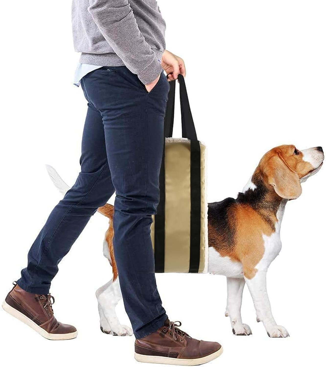 30-120 Lbs Dog Sling for Large Dogs Hind Leg Support,Dog Lift Harness for Back Legs,Helps Elderly Pet with Reduced Mobility, for Walking Canine Arthritis Rehabilitation(Beige) image number 4