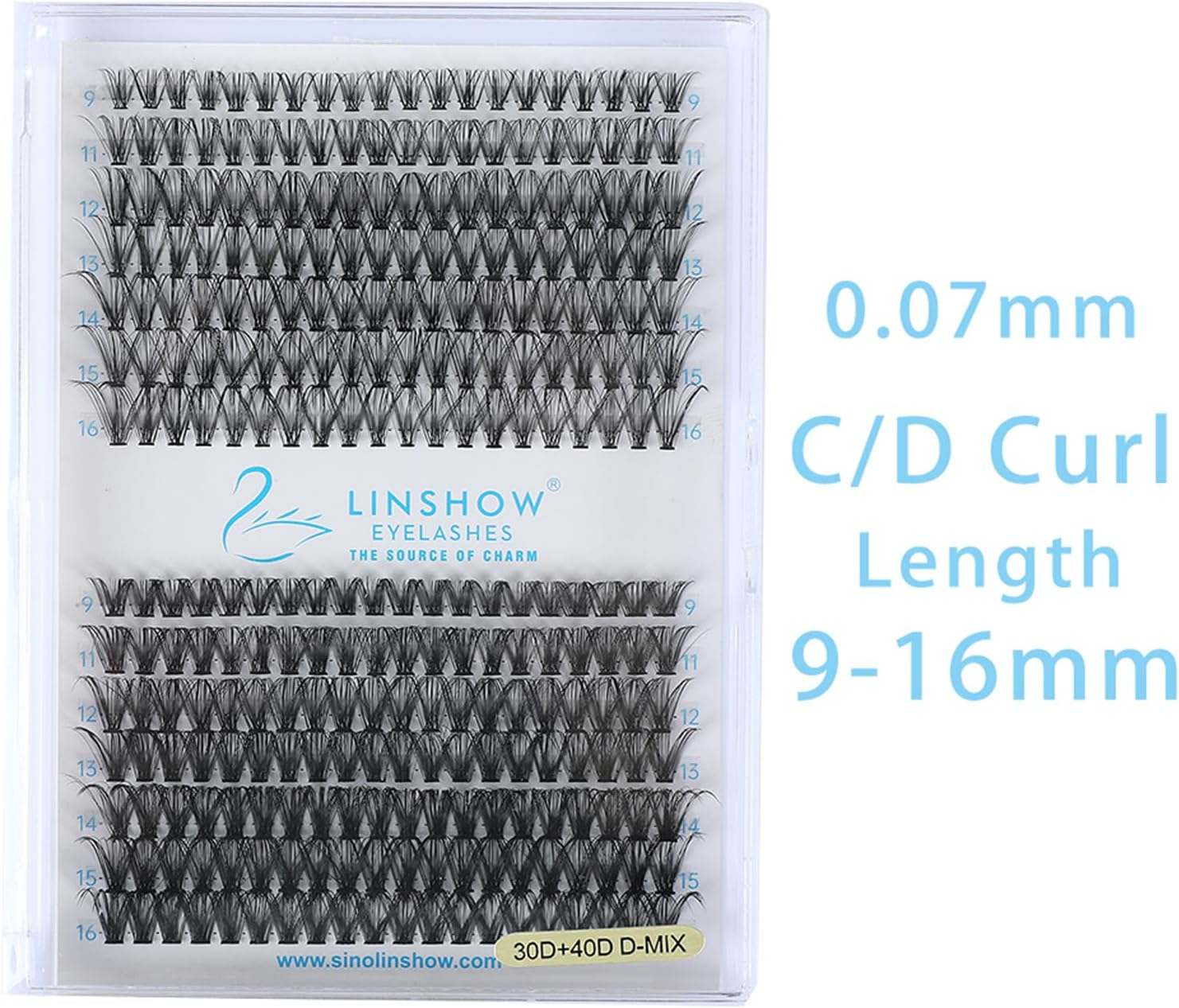 Cluster False Eyelashes 280Pcs 30/40D Mix9-16Mm D Curl DIY Individual Lashes Russia Volume Soft Natural Lashes (D Curl) image number 1