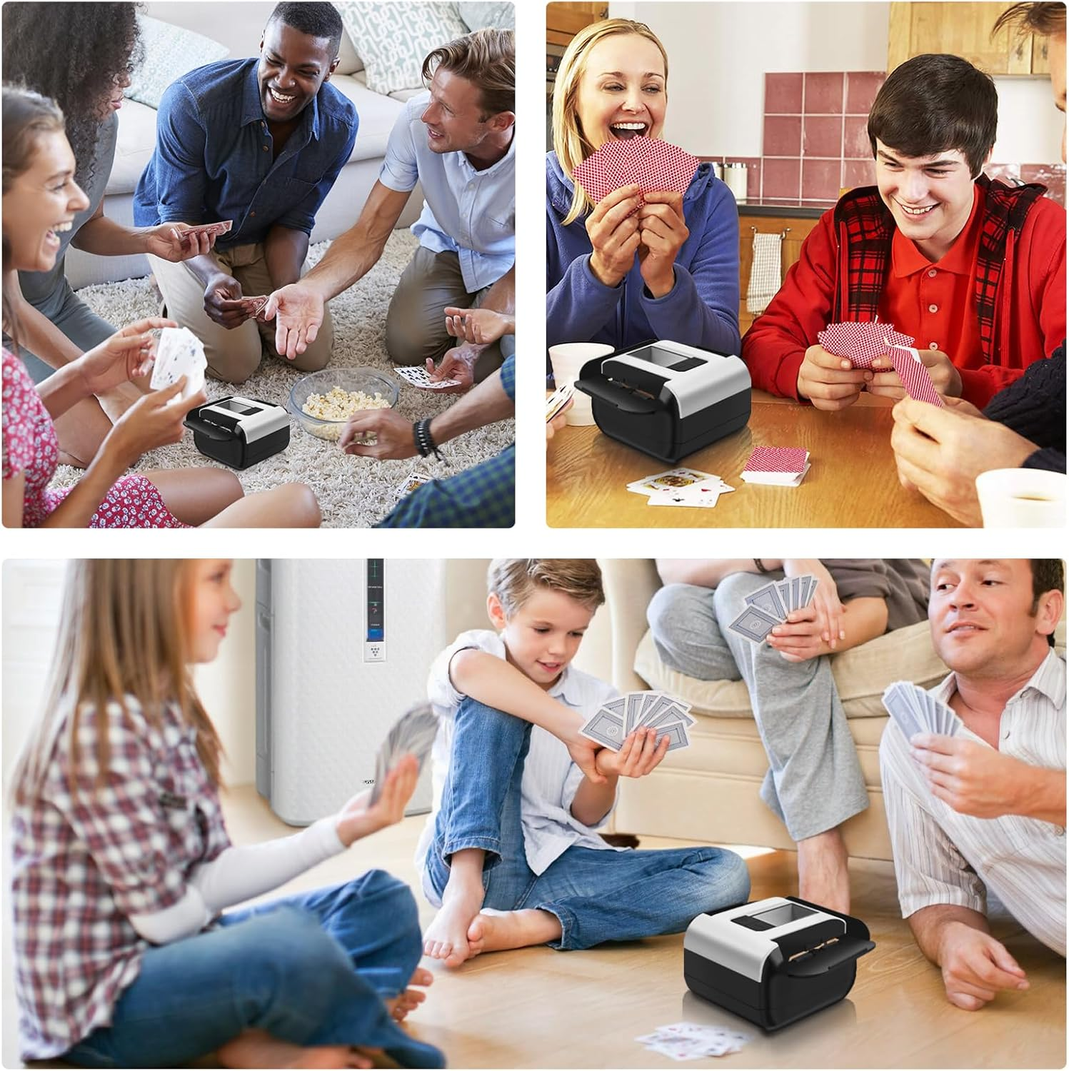 CARDSPIN UNO Card Shuffler 2 Deck, Low Nois Automatic Card Shuffler with Manual & Automatic Mode, Rechargeable & Portable for UNO Card Game, Skip Bo Card Game, Poker, Phase10 (2 Deck) image number 3