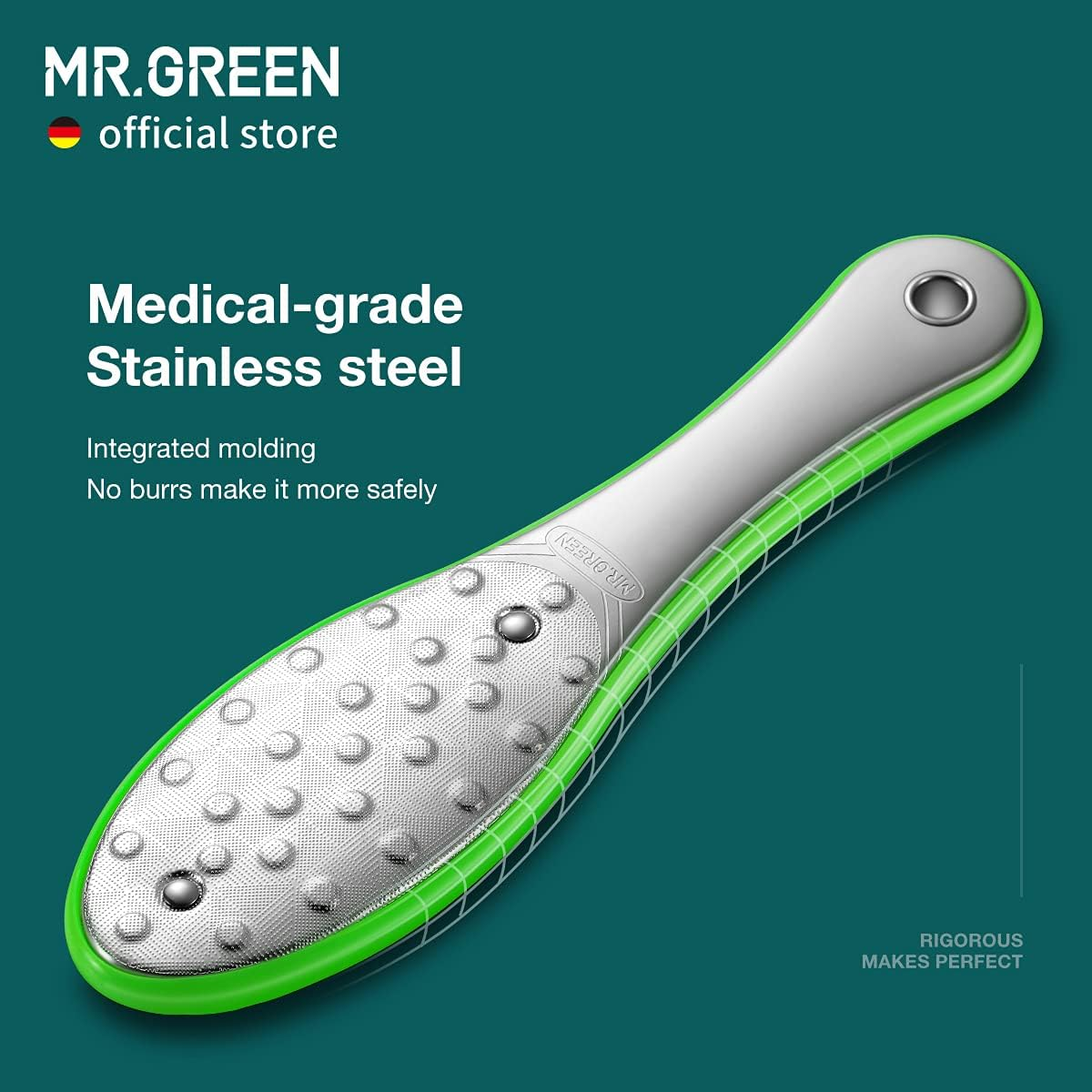 MR.GREEN Foot File Double Sided Pedicure Foot Care Tools Professional Callus Remover Foot Rasp Stainless Steel Foot Scrubber for Feet (Green) image number 6
