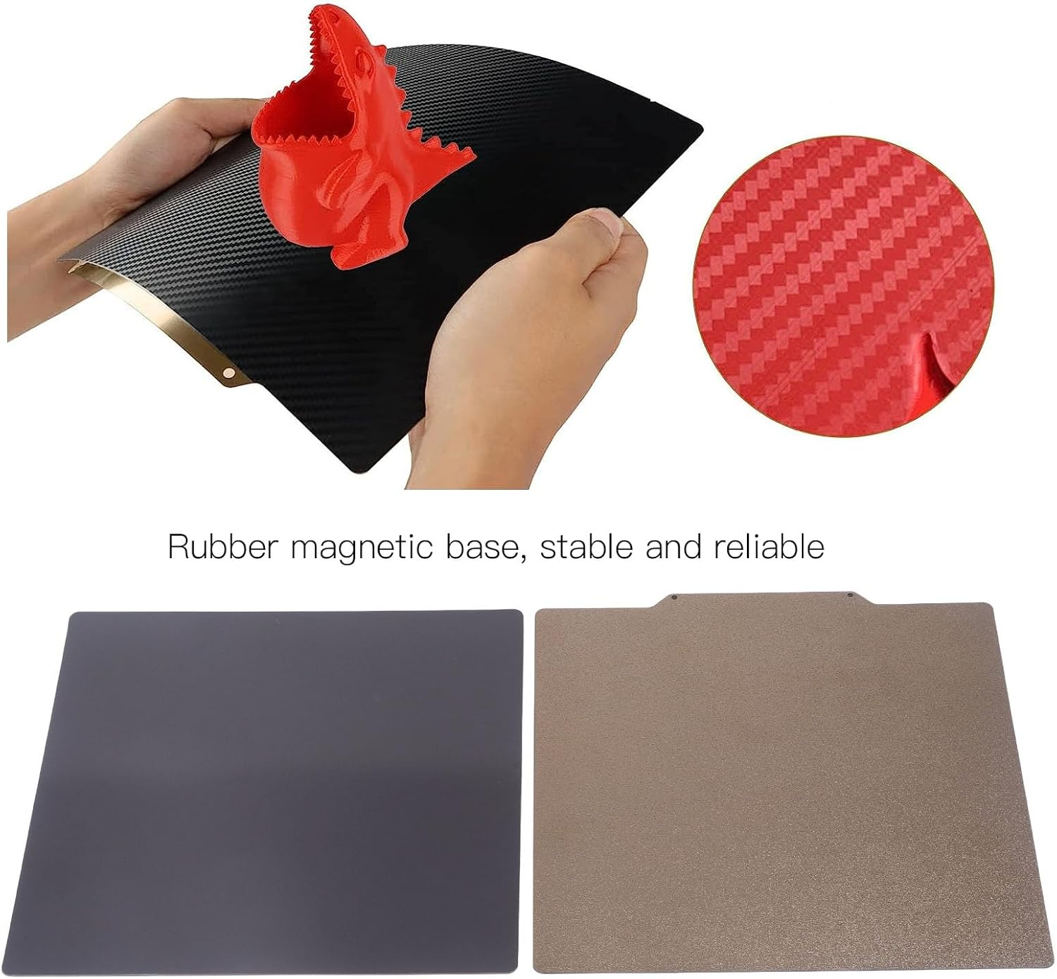 3D Printer Build Plate 300X300Mm CR10 Magnetic Build Plate Smooth Carbon Fiber PET Textured Spring Steel Sheet with Magnetic Base