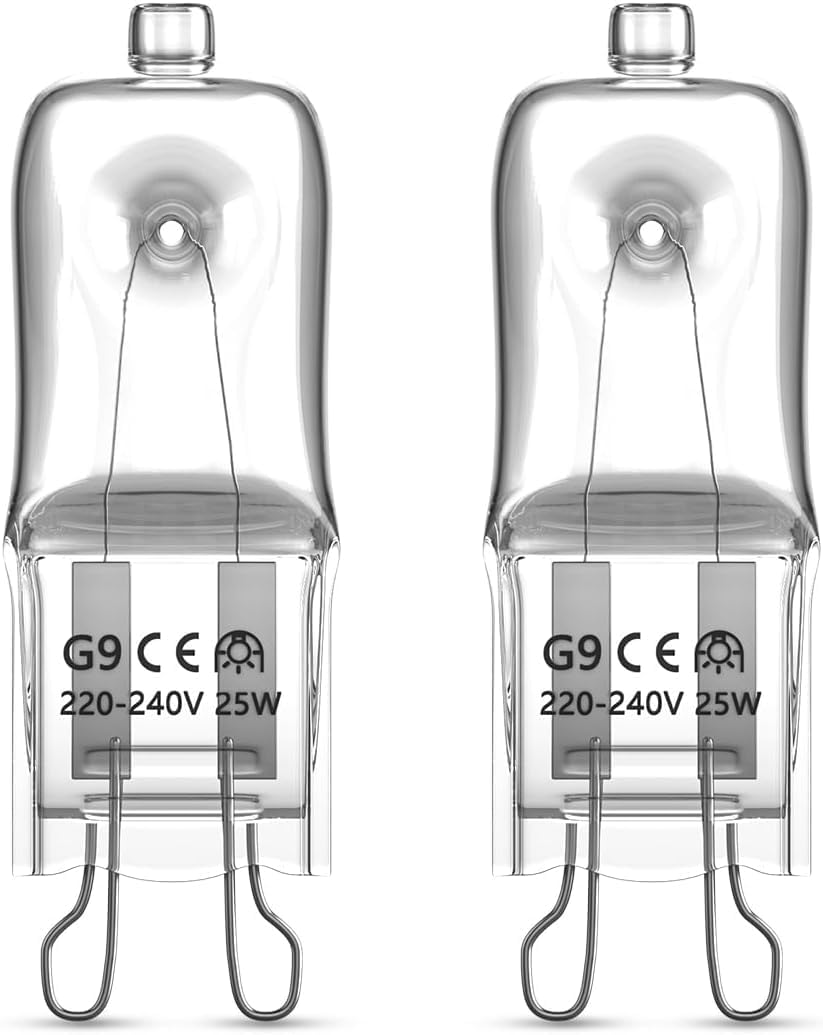 Doright 2 X G9 Halogen Oven Bulbs 25W 300℃ Heat Tolerant 230V Warm White 2700K Dimmable for Neff/Aeg/Smeg/Zanussi/Bosch Ovens, Microwaves and Cooker Light Bulbs, Wax Melt Burners, Salt Lamp image number 6