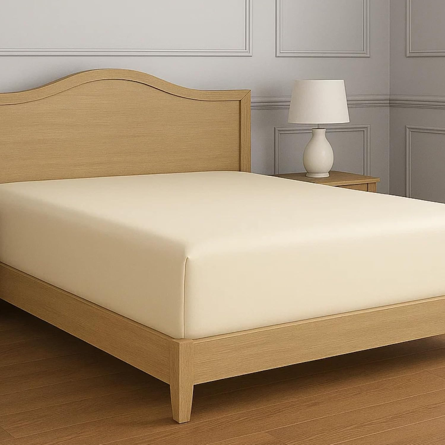 Lane Linen Fitted Sheet Super King &ndash; 1000 Thread Count Egyptian Cotton, Deep Pocket 38 Cm, Soft Touch & Premium Quality &ndash; Hotel Style Bedding - Mineral