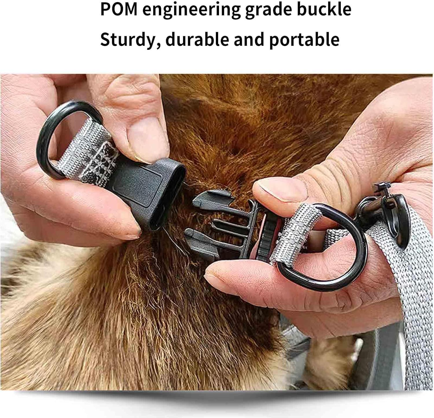 Rope Vest Harnesses Dog Lead Dog Leads Dog Leash Long with Carabiner for Small Dogs Buckle Double Ring Drawstring Hook Loop Reflective at Night Vest Type Pet Outing Alloy Buckle (M,Black) image number 7