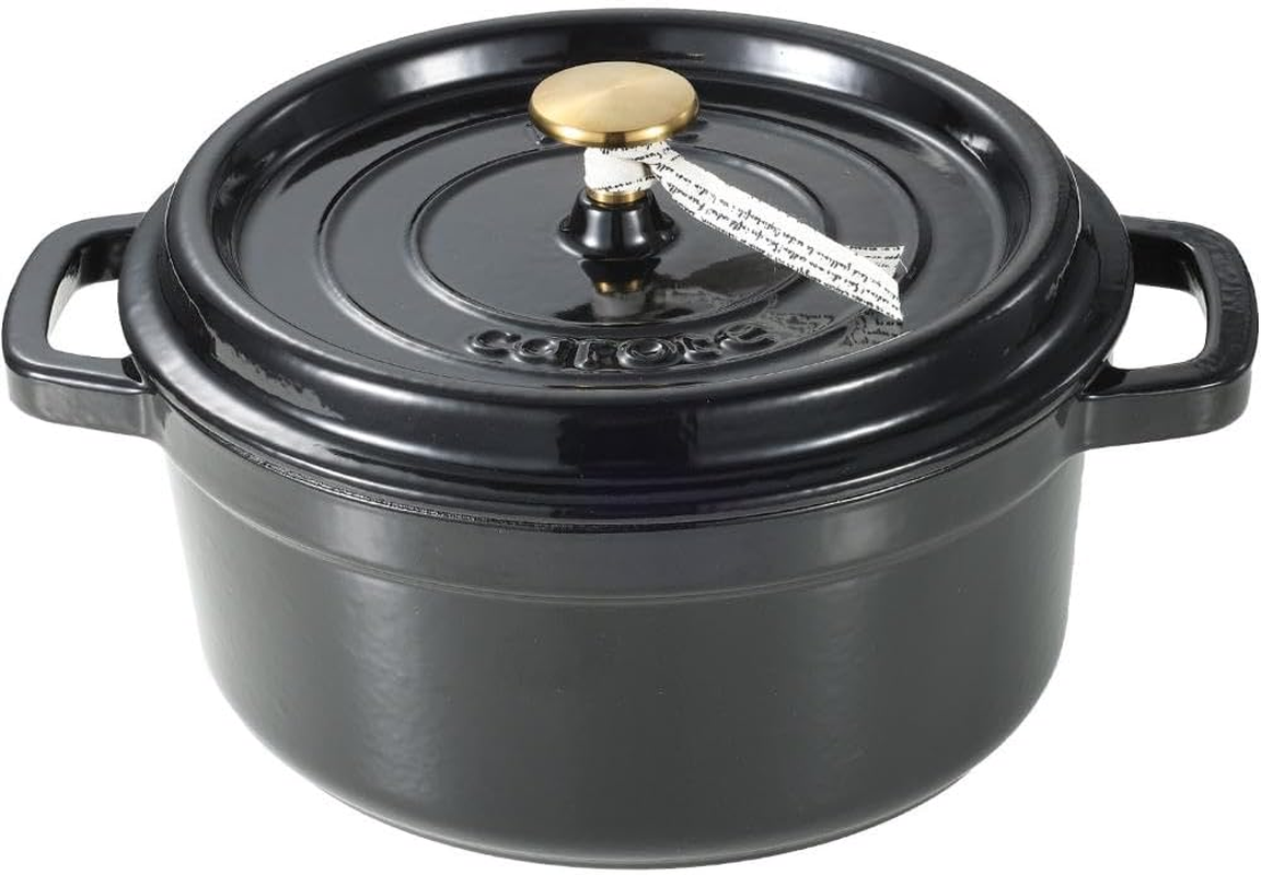 Carote NM-5232 Cocotte Pot, 8.7 Inches (22 Cm), IH, Gas Fire Compatible, Cast Iron, Enameled Pot, White image number 2