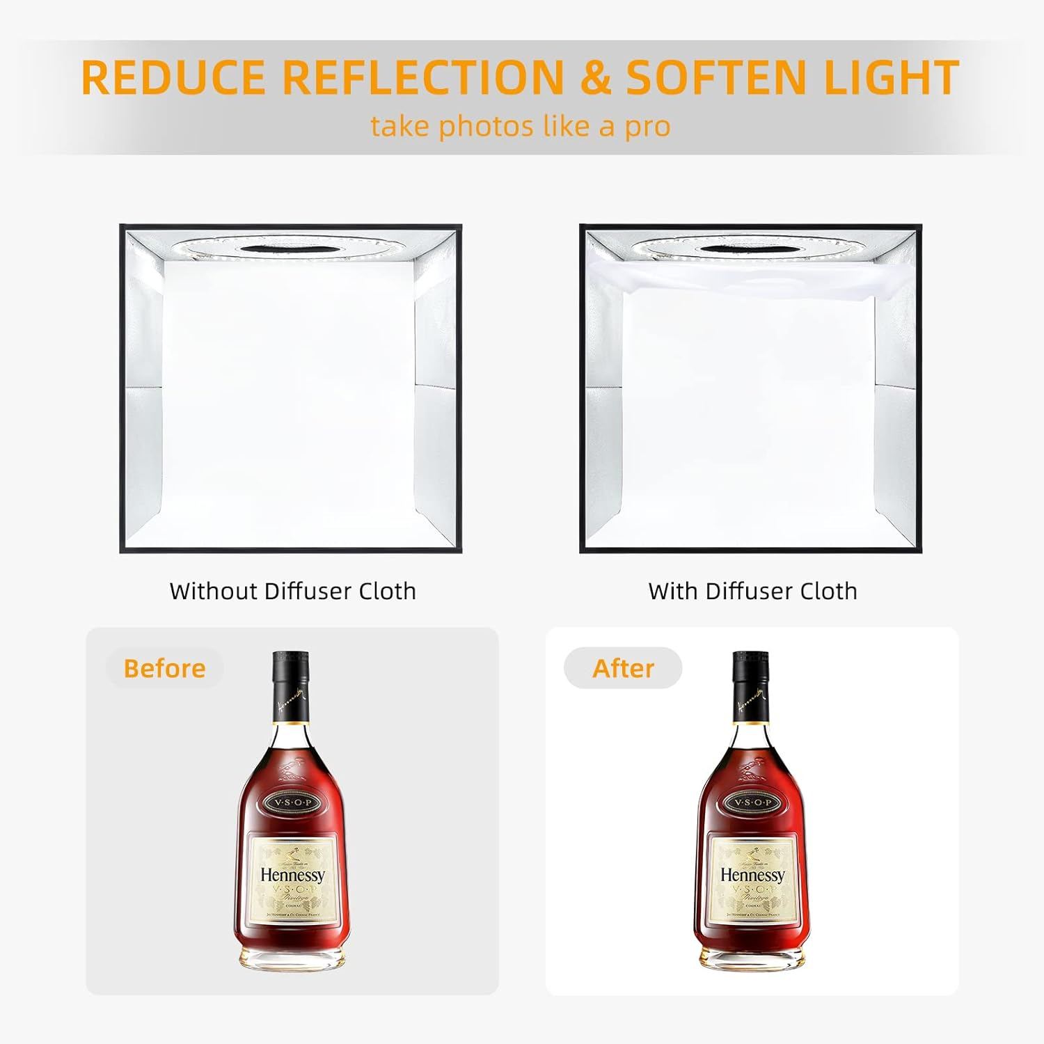 Lightdow 12"X12"X12" Photo Studio Light Box Photography with Desktop Tripod & 120 Leds (CRI>95), 6 Backdrops - Portable/Dimmable Folding Shooting Tents for Toys/Jewelry/Watches/Cosmetics image number 4