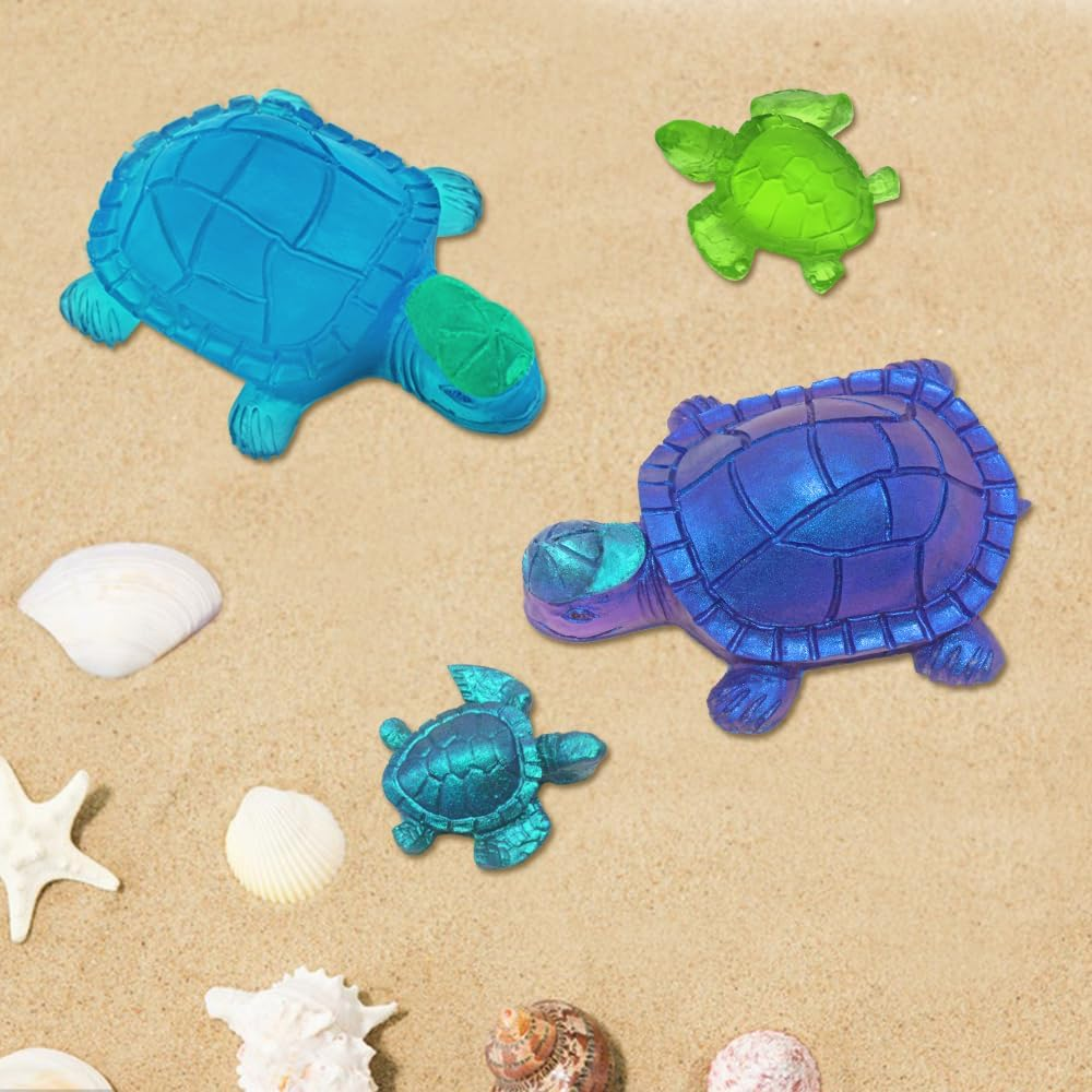 Turtle Shape Resin Molds, SENHAI 4 Pcs Cute Turtle Silicone Molds, 3D Animal Epoxy Resin Molds, Turtle Art Silicone Resin Molds for Craft, Resin Casting, Home Decoration, Holiday Gifts image number 1