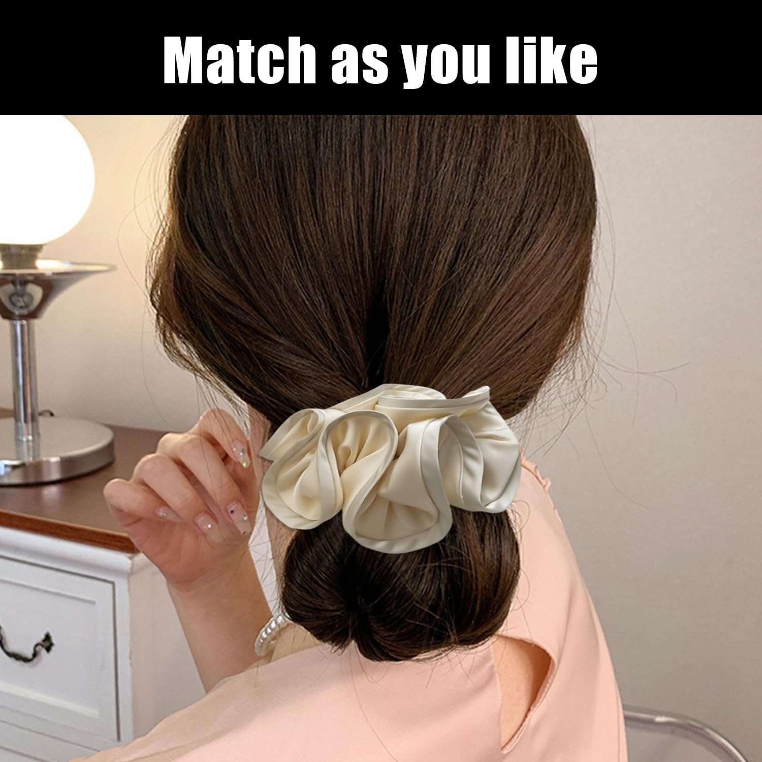 Pack of 4 Large Women'S Hair Bobbles - Elastic French Hair Bobbles Suitable for Masquerades, Parties, Birthdays and Everyday Wear image number 1