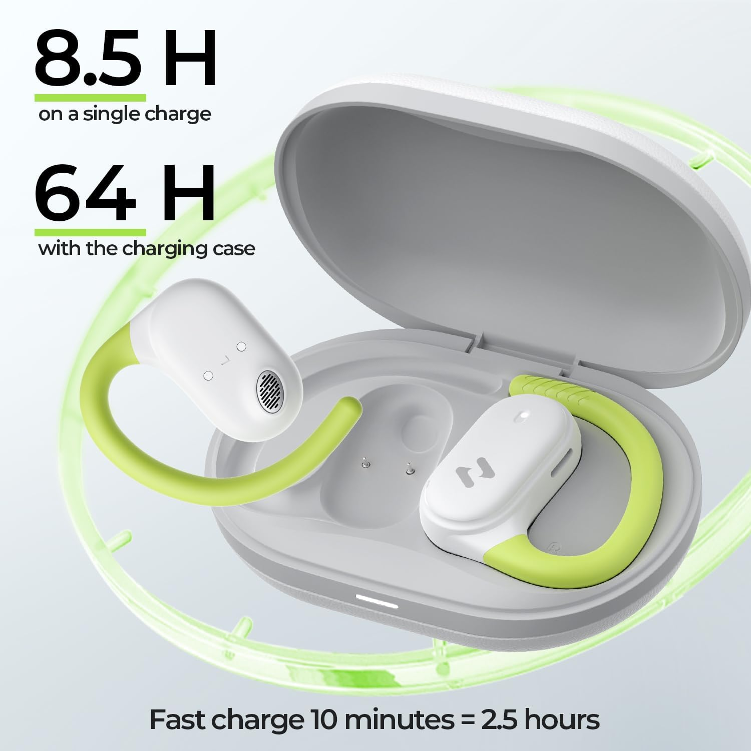 Havit OWS915 Open-Ear Headphones, 64H Playtime Open Ear Earbuds with IPX5, Deep Bass, Powerful Sound Wireless Bluetooth Headphones image number 2