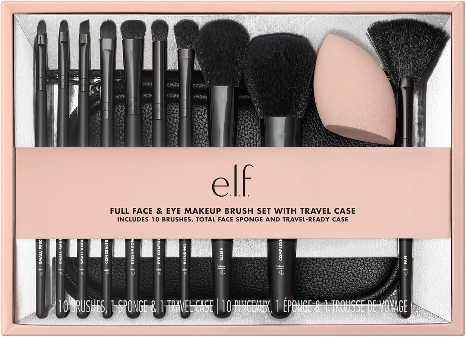 E.L.F. Full Face & Eye Makeup Brush Set, 11 Makeup Brushes for Foundation to Bronzer, Eyeshadow & More, Vegan & Cruelty-Free image number 3