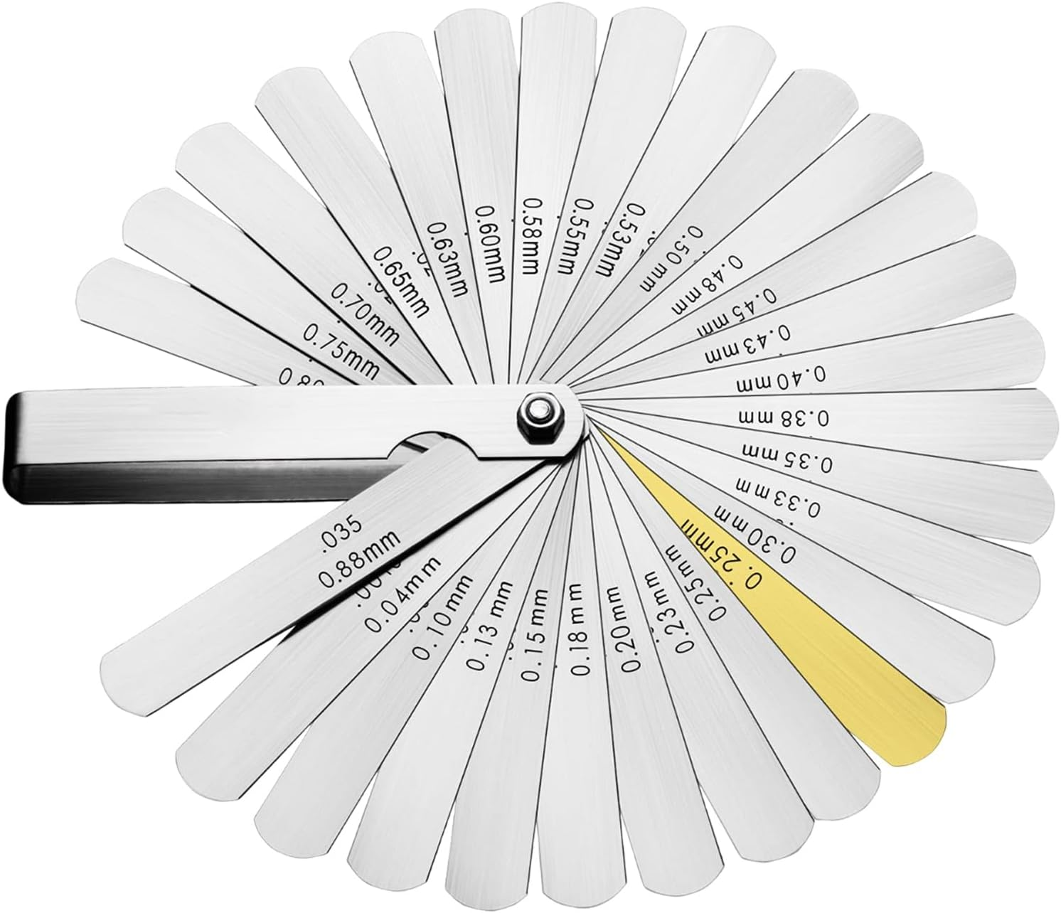 Metric Feeler Gauge,32X Removable Feeler Gauge Stainless Steel | Metric and Imperial Measuring Tool, Valve Thickness Ruler for Automotive Maintenance image number 4
