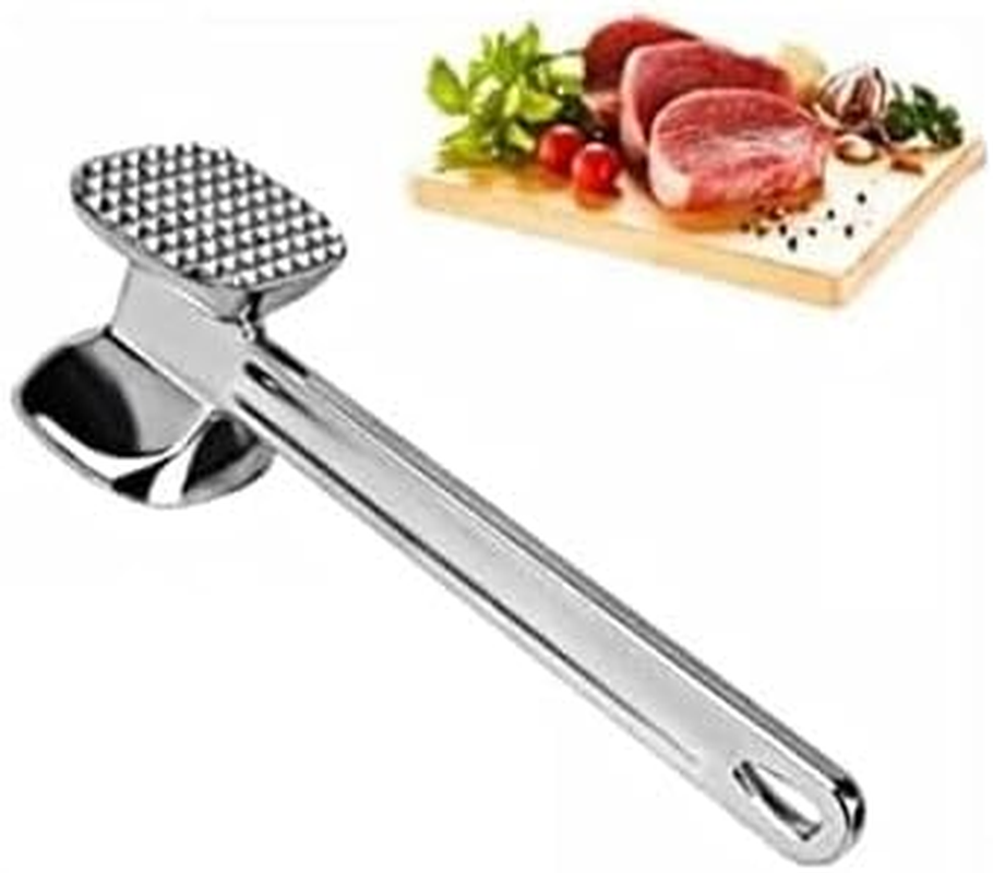 Liyquint Dual-Sided Meat Hammer & Tenderizer &ndash; Heavy Duty Meat Mallet for Steak, Chicken, Fish, Pork &ndash; Kitchen Meat Pounder Tool for Grilling & Home Cooking (Silver) image number 5
