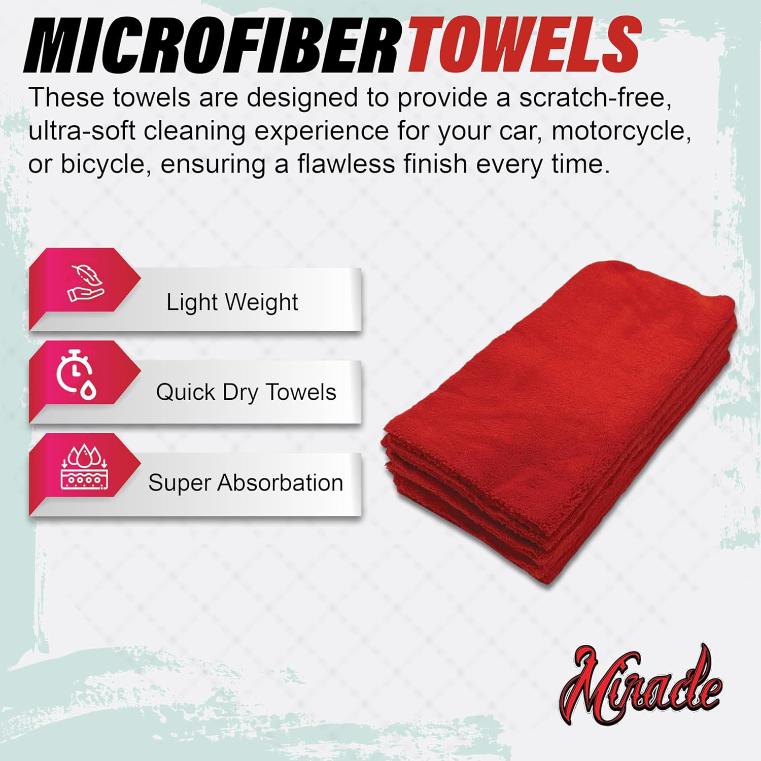 Cobra WRAP TOOLS Miracle Edgeless Microfibre Towels - Supersoft 420 GSM - Rounded Fibres & Scratch-Free Automotive Care Cleaning Cloths - Perfect for Cars, Motorcycles & Bicycles | 40X40Cm (10 Pcs) image number 5