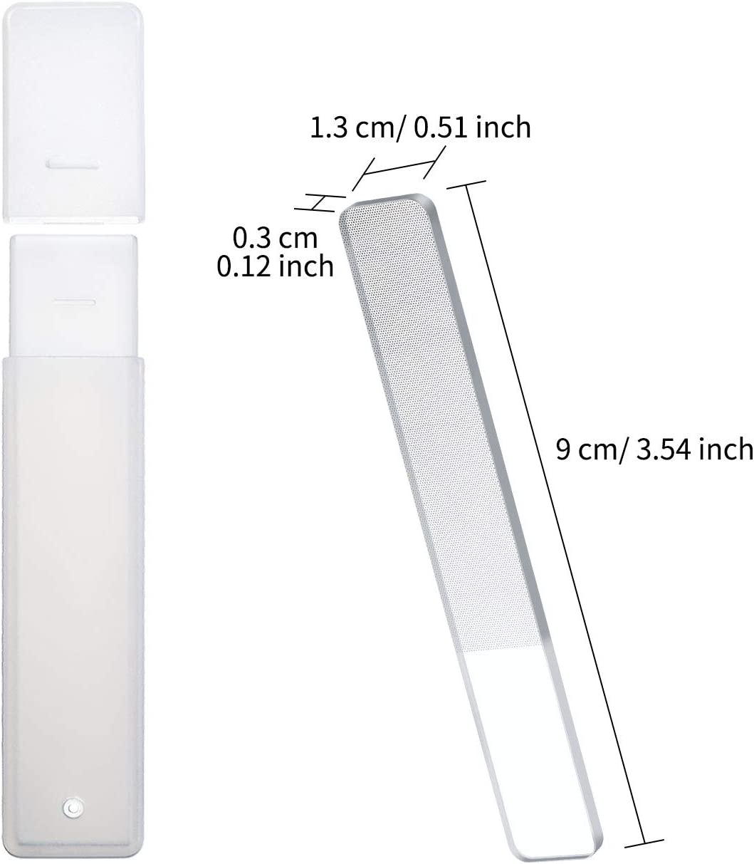 8 Pieces Nano Glass Nail Shiner Glass Nail Files Crystal Nail Shine Buffer Polisher with Case for Natural Nails (White) image number 6