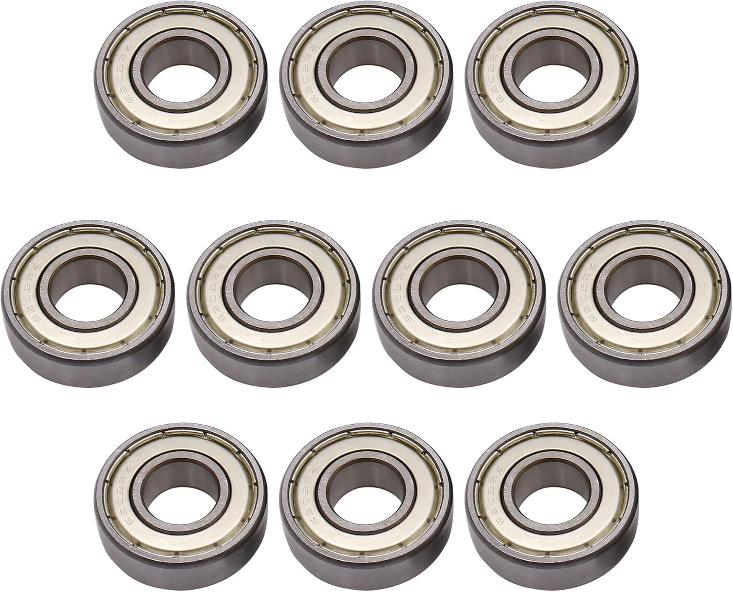 Uxcell 10 Pcs 6202Z 15 X 35 X 11Mm Double Shielded Deep Groove Radial Ball Bearing image number 2