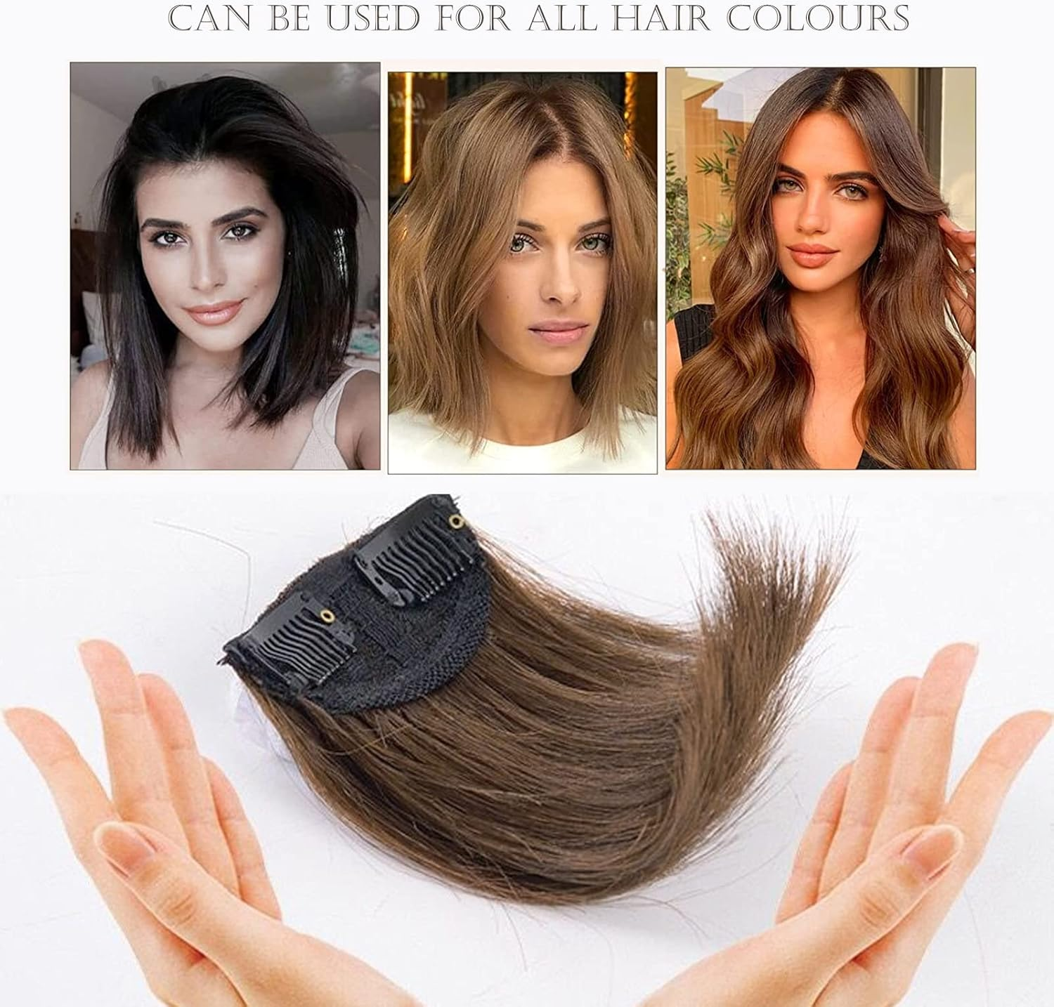 Invisible Traceless Side Fluffer Mini One Piece Hair Pad 10 Cm Light Brown Pack of 4 image number 2