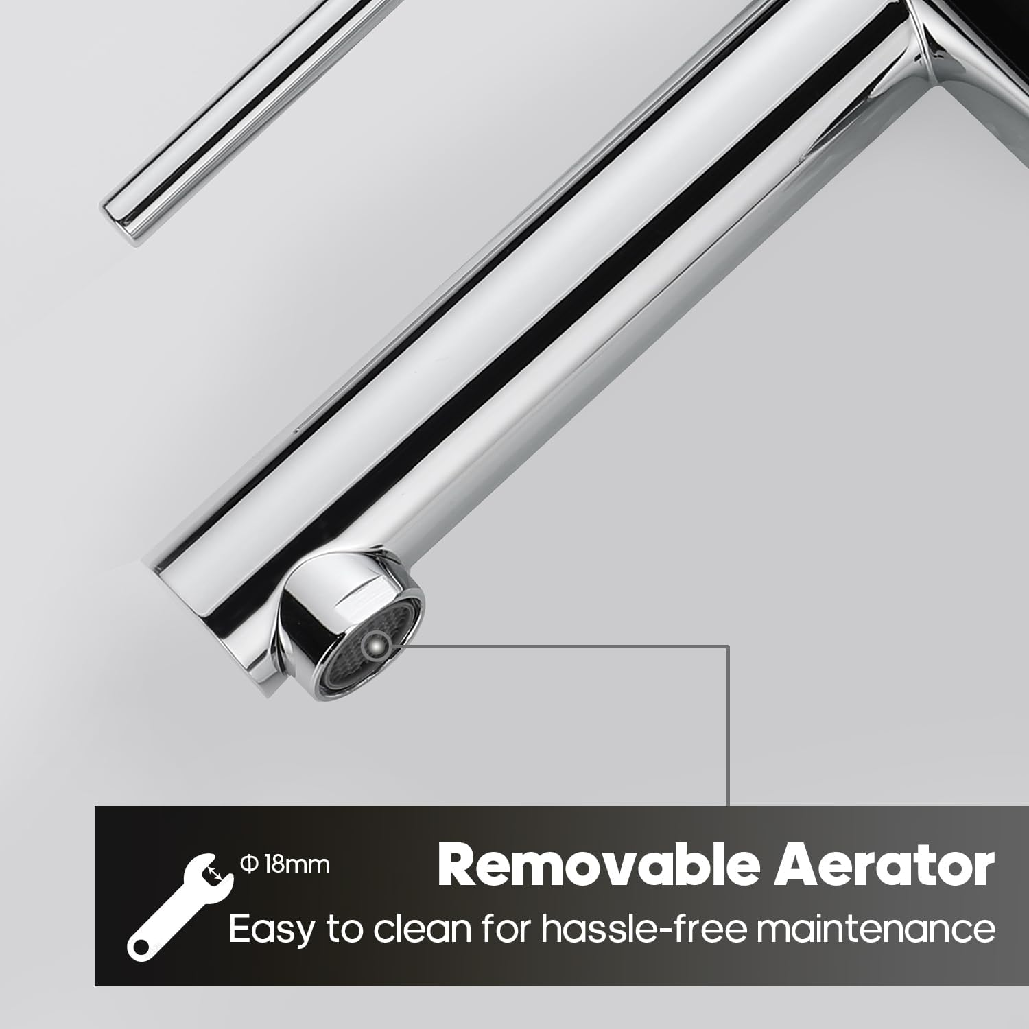 Decaura Basin Mixer Tap for Small Sink, Lead-Free Bathroom Sink Taps, WELS Water-Saving Sink Faucet (Chrome, Spout Height-89Mm) image number 6