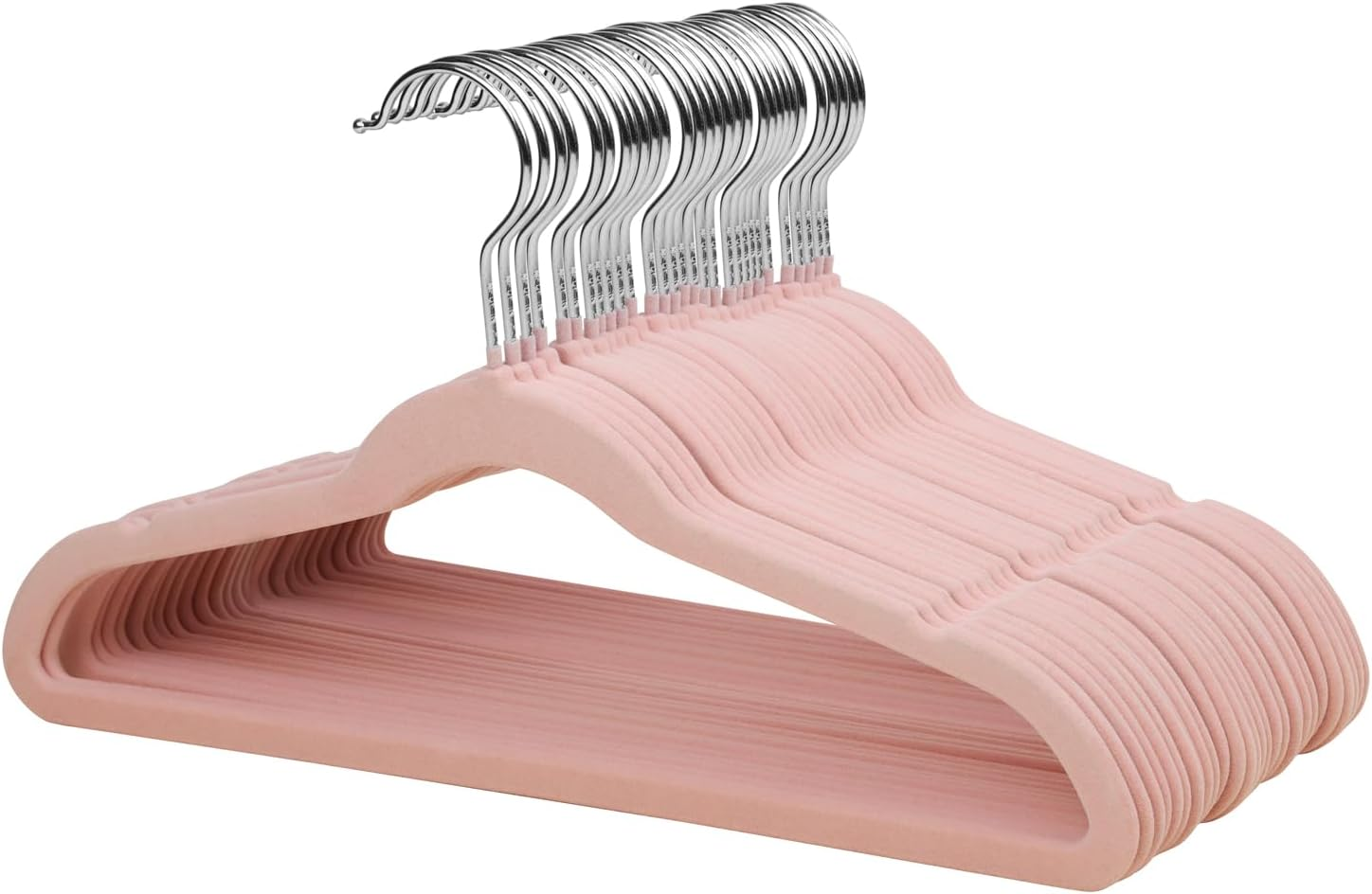 Children'S Velvet Non-Slip Hangers | 32 Pack Space Saving Felt Hangers for Kids and Teenager | Kids Clothing Hanger - Pink image number 1
