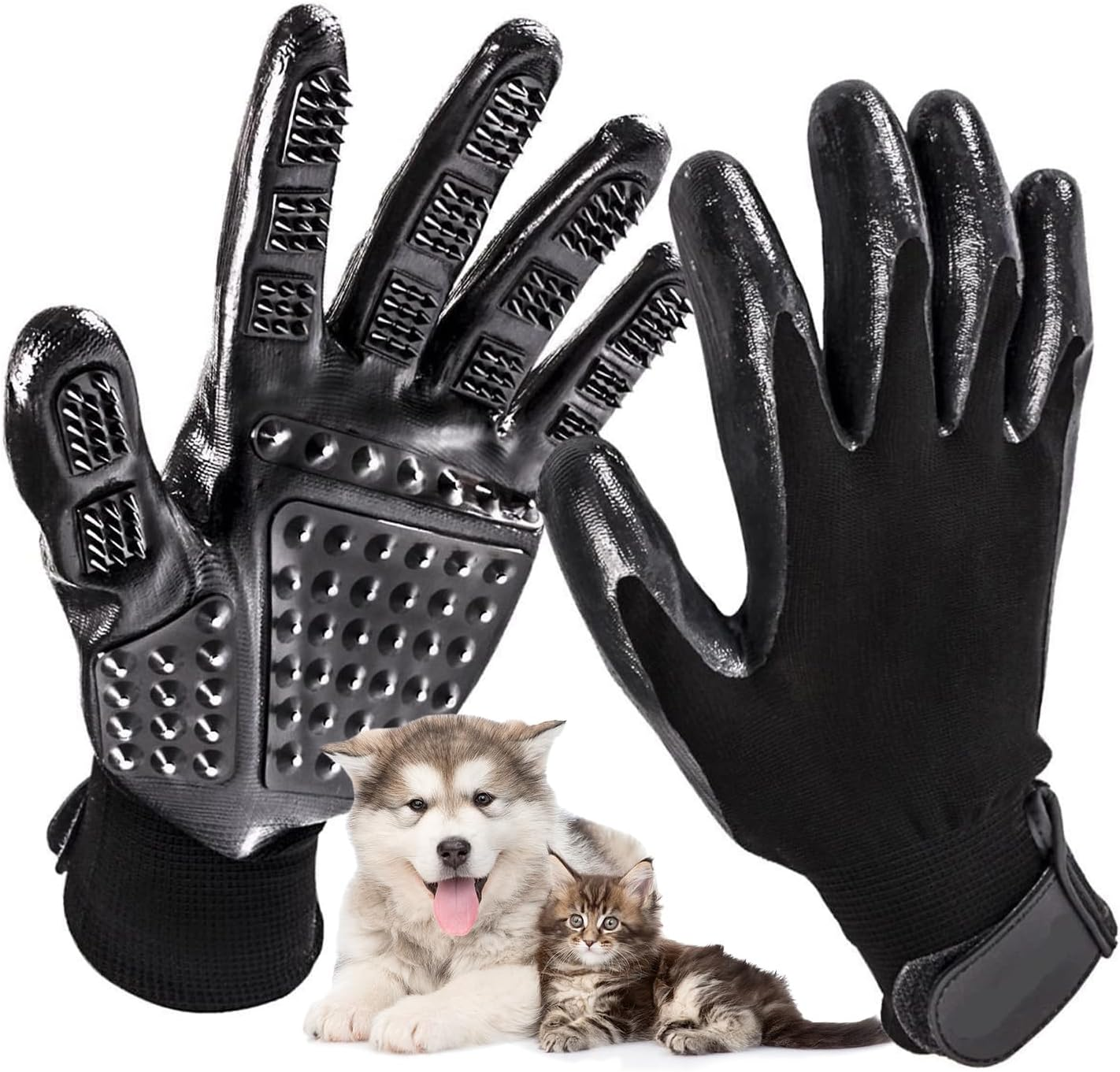 Pet Dog Cat Grooming Glove, Massage and Grooming Tool Glove for Cats, Dogs,Rabbits & Horses, Deshedding Brush Mitt for Short Medium Long Pet Hair image number 4