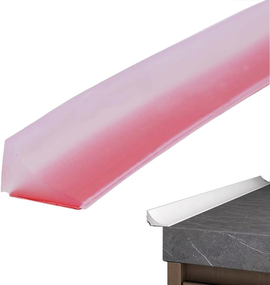 79Inch Silicone Collapsible Water Dam, Streamlined Water Flow Self-Adhesive Silicone Water Barrier, High 1.2Cm Collapsible Water Guard for Kitchen Countertop Bathroom Floor Bathtub (Translucent)