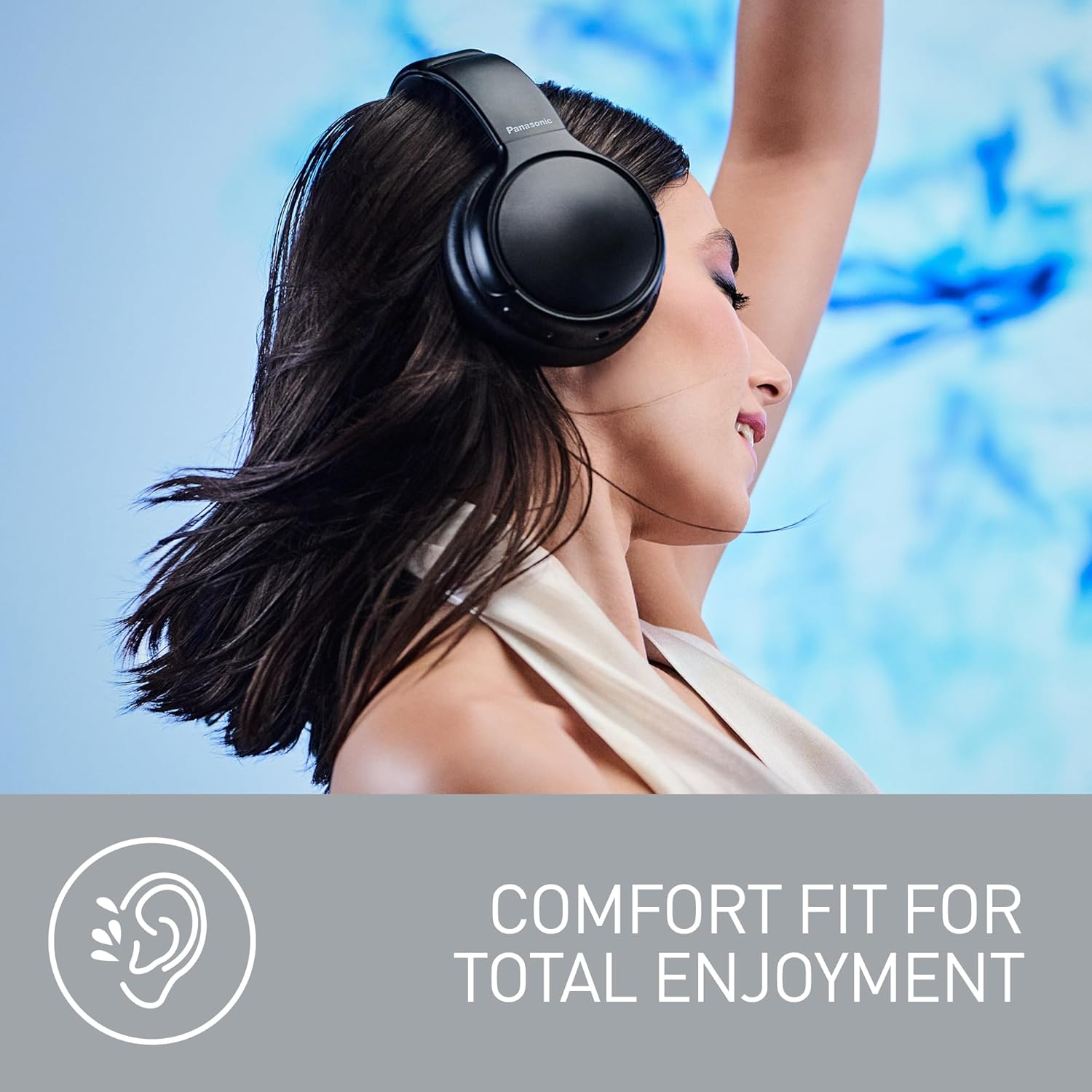 Panasonic Wireless Stereo Noise Cancelling Headphones with 65 Hours Battery Life & XBS, Black (RB-M600BE-K) image number 6