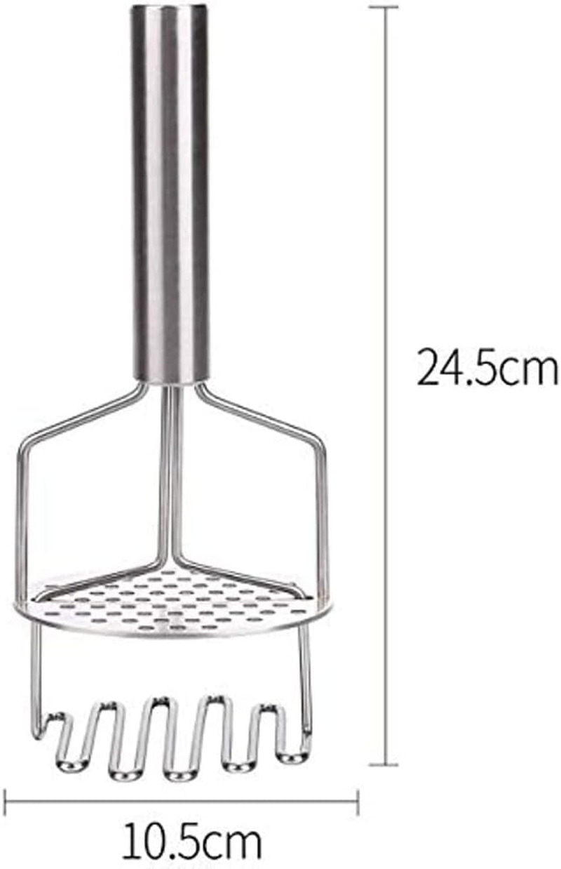 Potato Masher, Two-Layer Stainless Steel Potato Ricer with Built-In Strong Spring and Non-Slip Handle