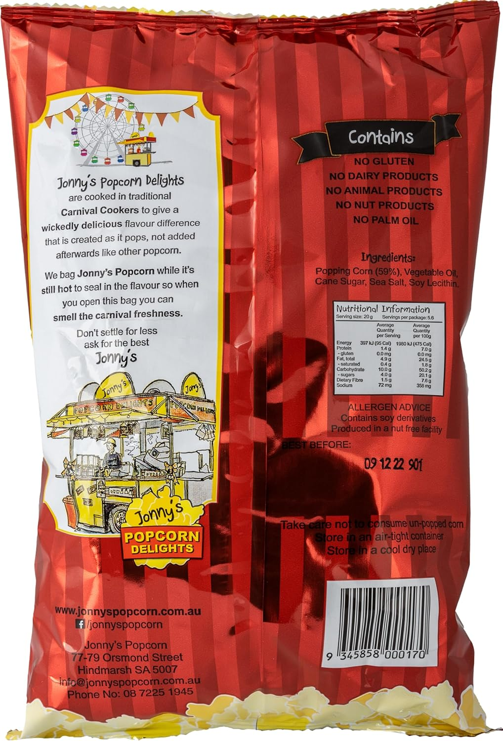 Jonny'S Popcorn Delights - Sweet and Salty Wholegrain Popcorn, 112 G (Pack of 12) image number 1