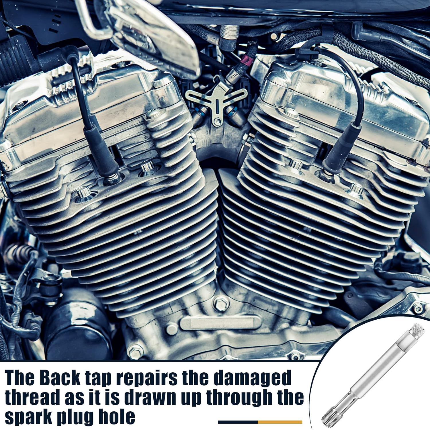 14 Mm Back Tap Spark Plug Thread Repair Tool Limited Access Spark Plug Thread Spark Plug Thread Repair Kit, 5.22 X 0.57 Inch image number 3