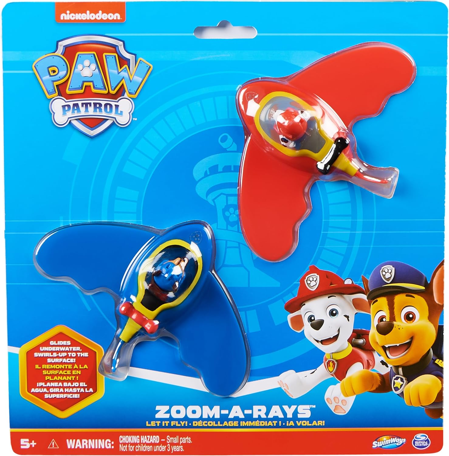 Swimways Paw Patrol Zoom-A-Rays Water Toys, Kids Pool Toys & Diving Toys, Paw Patrol Party Supplies & Paw Patrol Toys for Kids Aged 5 & Up, 2-Pack image number 2