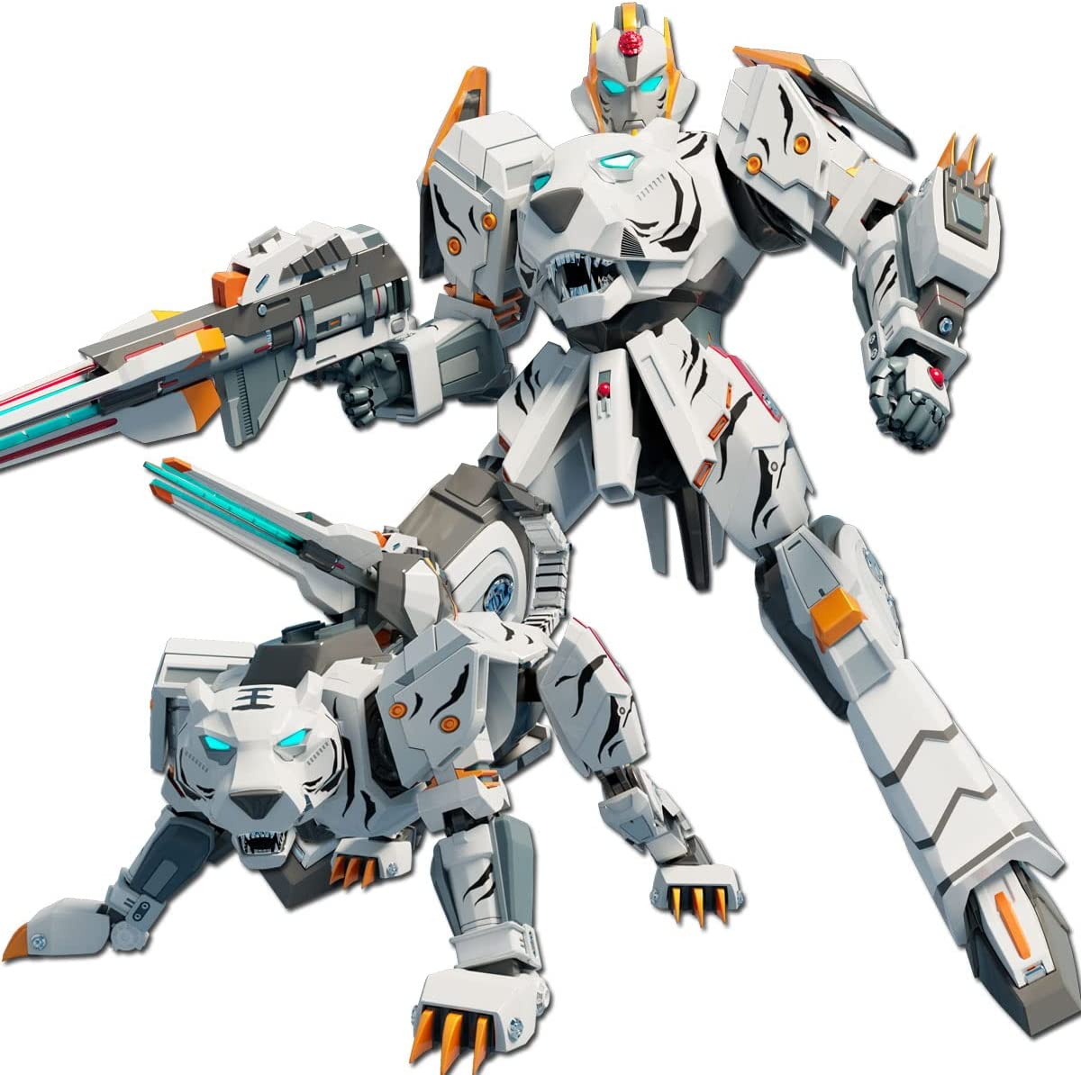 Animal Turn into 10" Robot Toys Tiger Action Figure for Kids Deformation Assembly Robot for Boys & Girls Ages 6-12 (Grey) image number 5