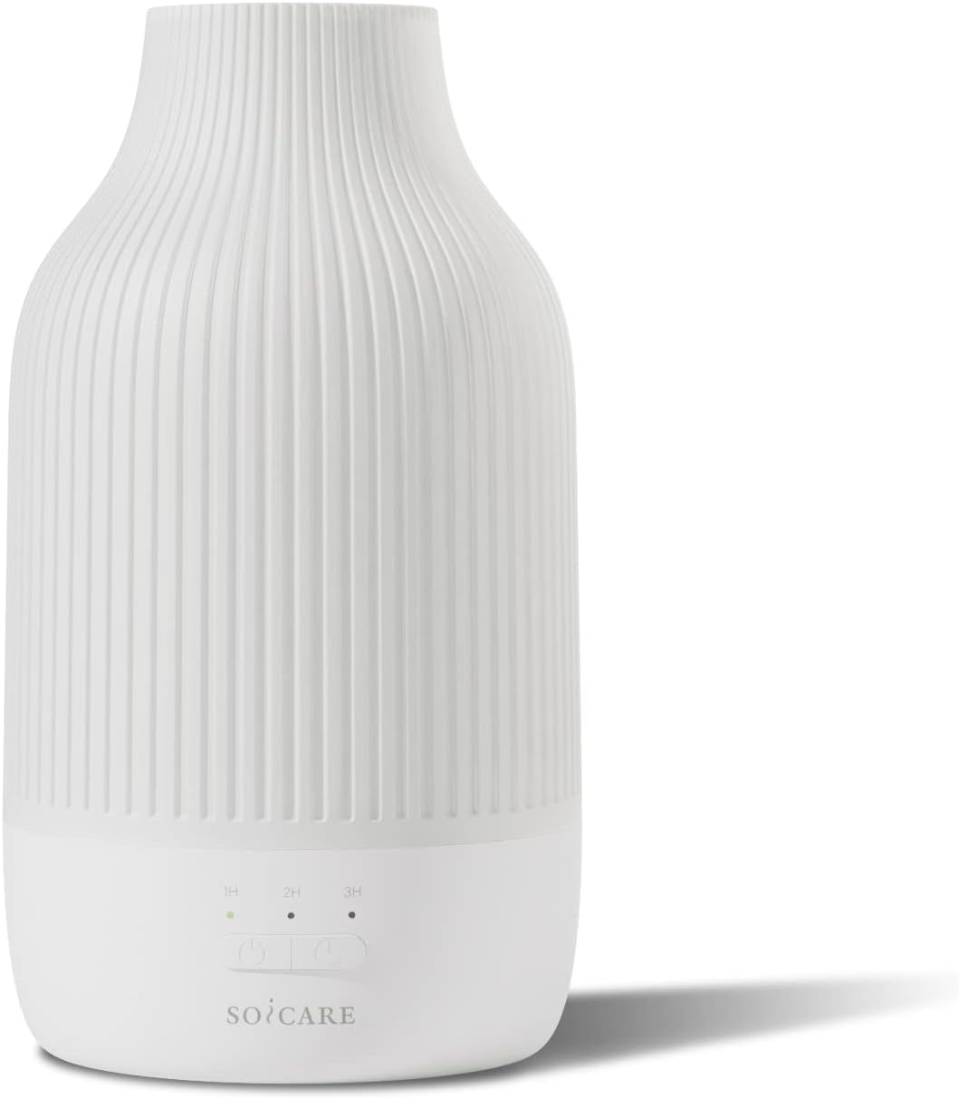 SOICARE Cordless Rechargeable Diffuser, Battery Operated Mini Portable Wireless Diffuser for Essential Oils, 80ML Small USB Essential Oil Diffuser with Warm Light (White) image number 6