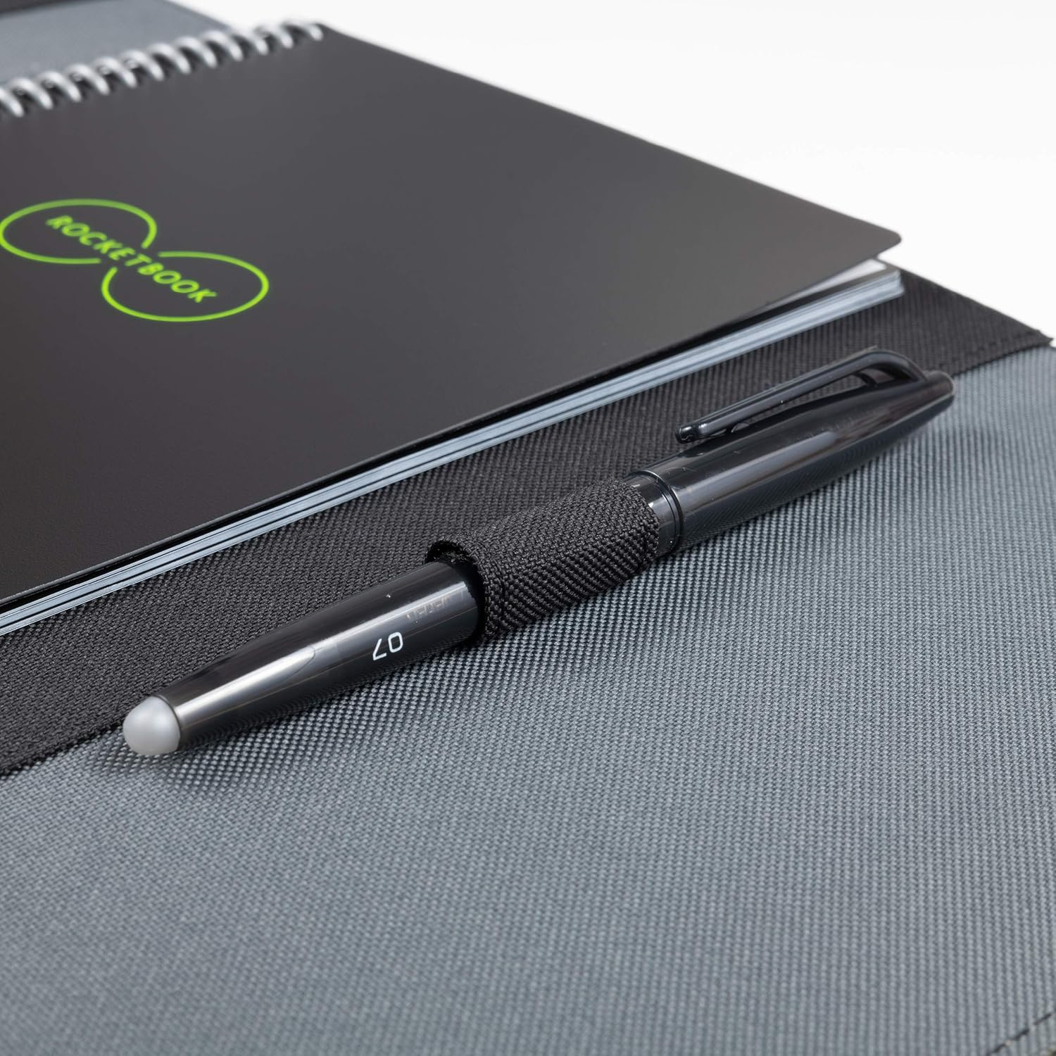 Rocketbook Capsule 2.0 Folio Cover for Core, Panda and Fusion - 100% Recyclable, with Pen Holder, Magnetic Clasp & Inner Storage - Black, Executive Size 6" X 8.8" image number 3
