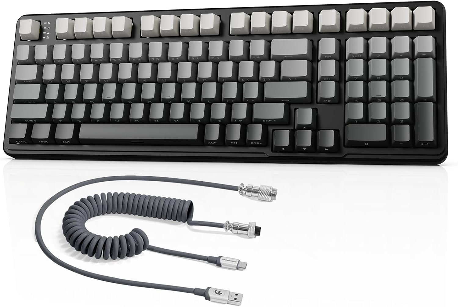 ATTACK SHARK X98 Wireless Mechanical Keyboard with Numpad,Gasket Mount Hot-Swap Pre-Lubed Linear Switch,Bt 5.0/2.4G/Wired,Rgb Backlit Computer Gaming Keyboards for Pc/Tablet/Ps5/Xbox-Moonlight