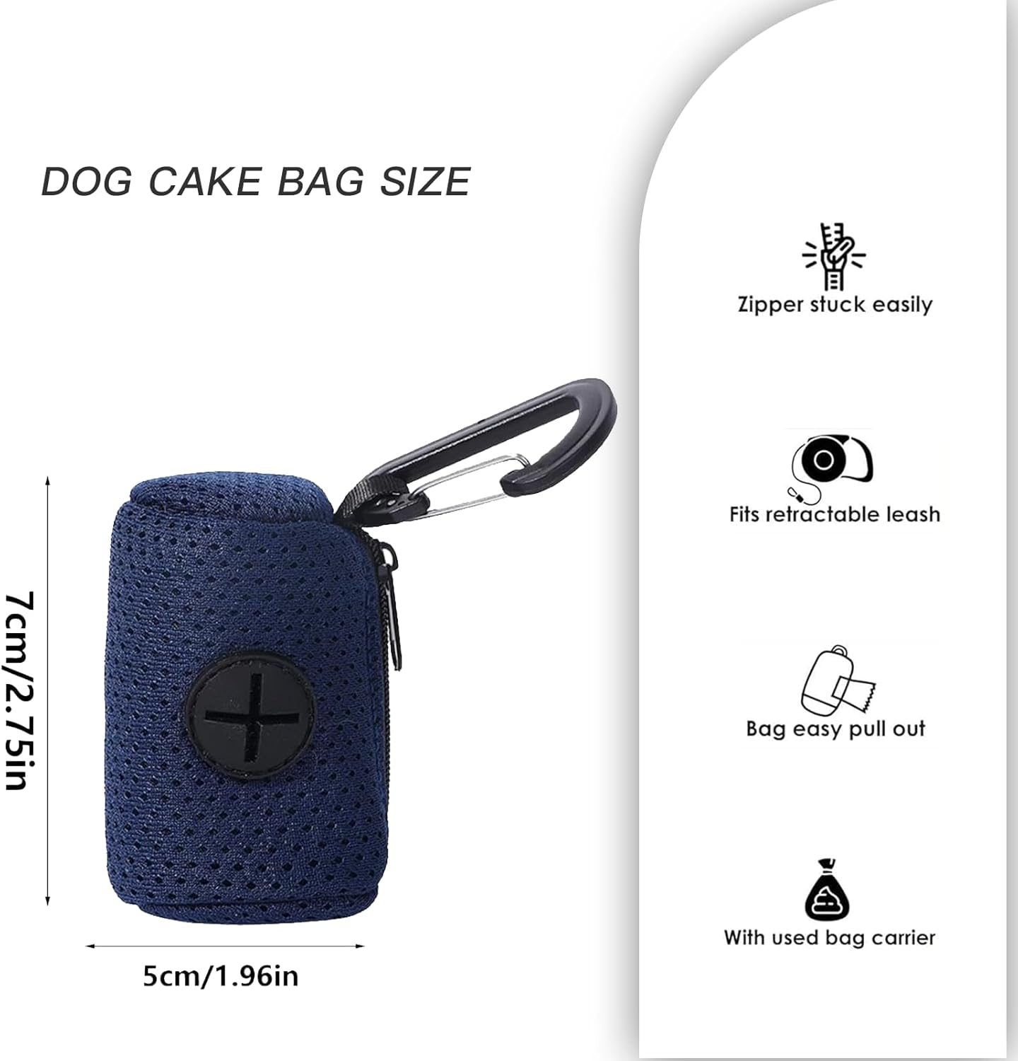 ONBPIY Dog Poop Bag Holder 1 Pack with Leash Clip & Zipper Pouch, Portable Waste Bag Dispenser for Walking Hiking Travel, Odor-Proof Design image number 5