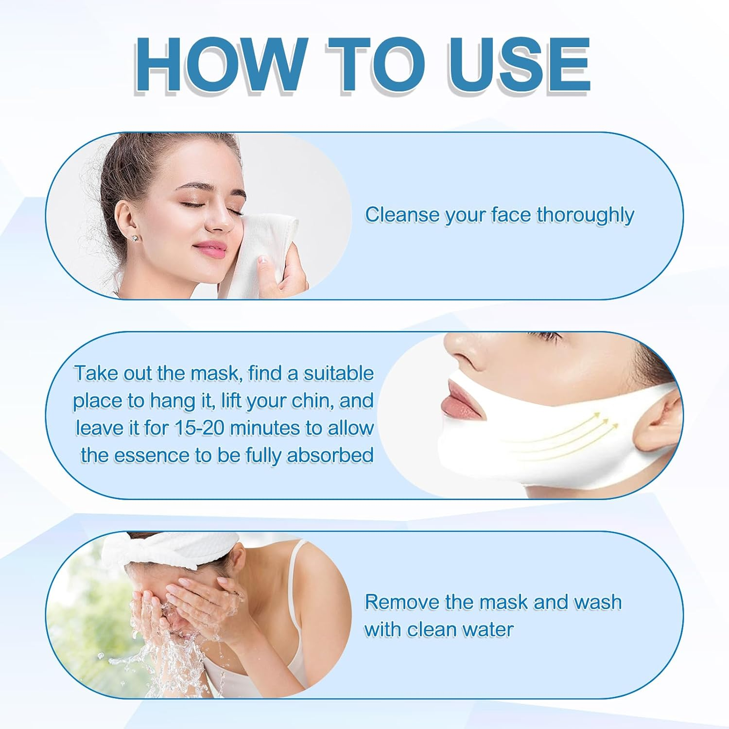 Chinology Double Chin Lifting Mask,Chinology Firming Chin Lift Mask, V-Line Face Lifting,Hydrating & Nourishing Treatment for All Skin Types(2 Pcs)