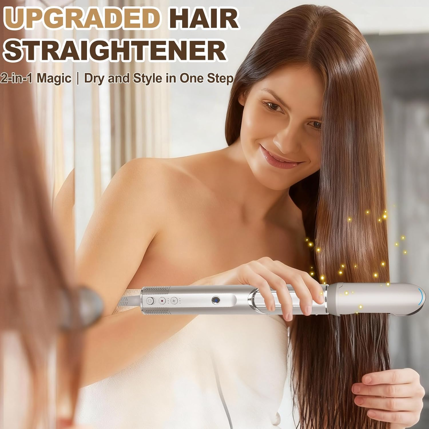 Hair Smooth Attachment for Shark Flexstyle, Gentle Airflow Smooth Nozzle for Shark Flex Style HD400 Series, Hair Straightener Styling from Curly Coily Wet to Straight Smooth Sleek Shiny Hair image number 6