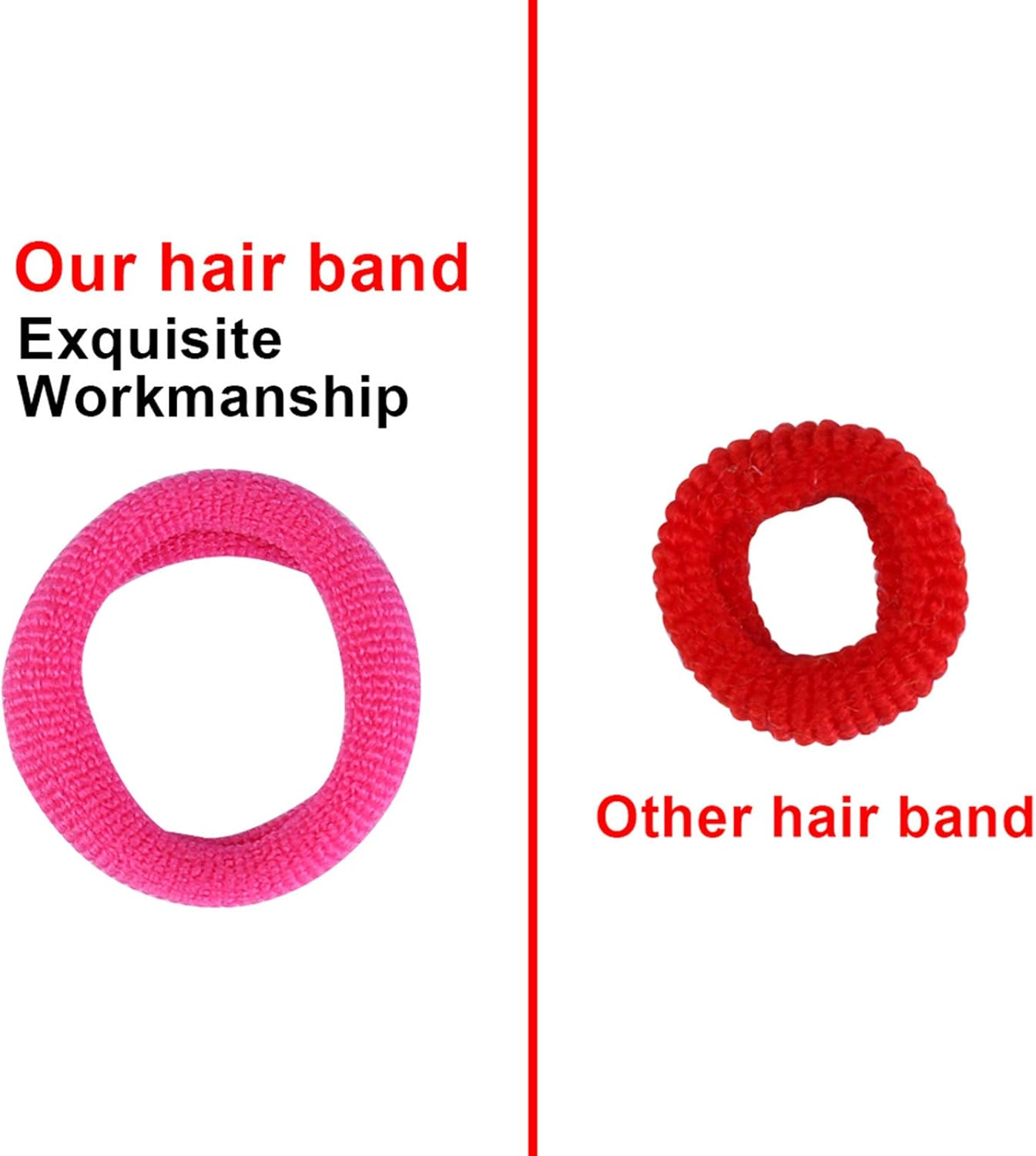 Mini Hair Bands for Girls, Zingso Colored Soft Small Tiny Elastic Hair Ties Rubber Bands Hair Bands Ponytail Holders for Baby Kids Girls (Colourful (100PCS)) image number 1