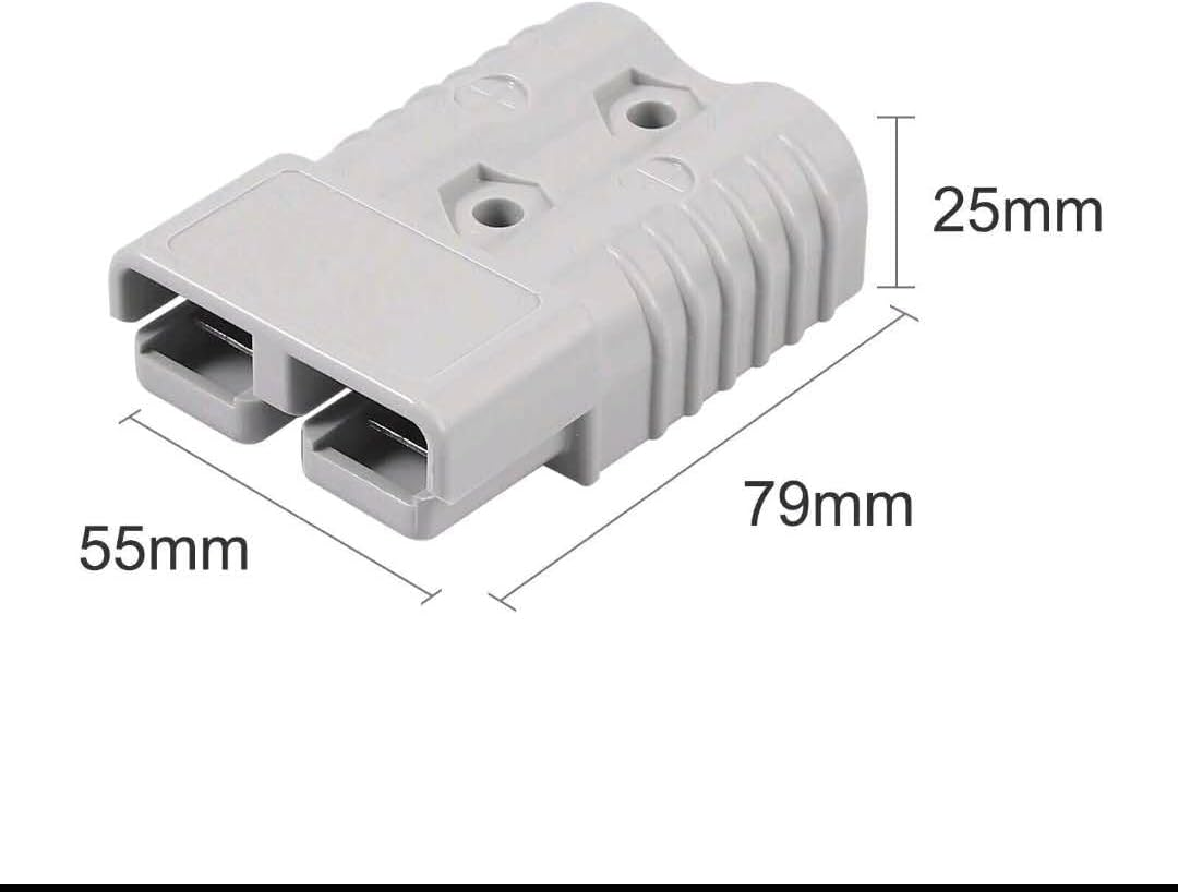 2Pcs or 4Pcs 175A Anderson Style Plug (Grey) Includes 1/0 AWG Copper Terminals &ndash; Heavy Duty Power Connector for Caravan / 4WD / Solar / Trailer / DC Battery Systems (2) image number 1