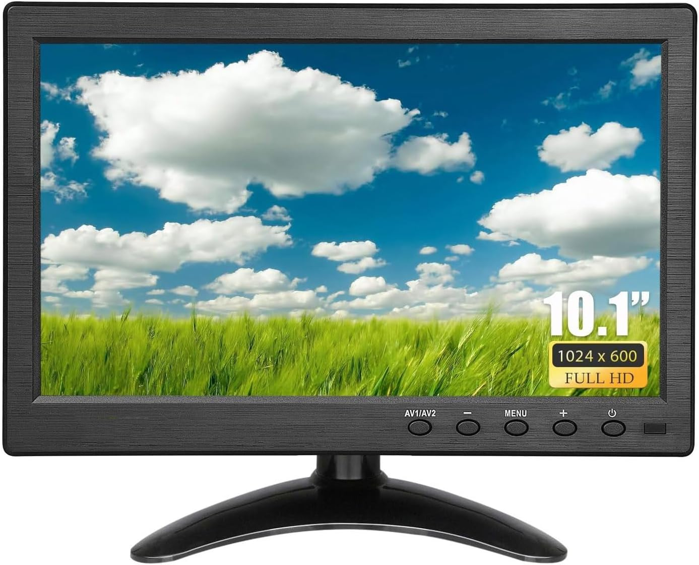 10.1-Inch Portable HDMI Monitor 1024X600 Resolution Mini 1080P IPS Monitor with Built-In Dual Speakers HDMI VGA BNC RCA Input for Gaming Raspberry Pi PC CCTV Security Camera image number 1