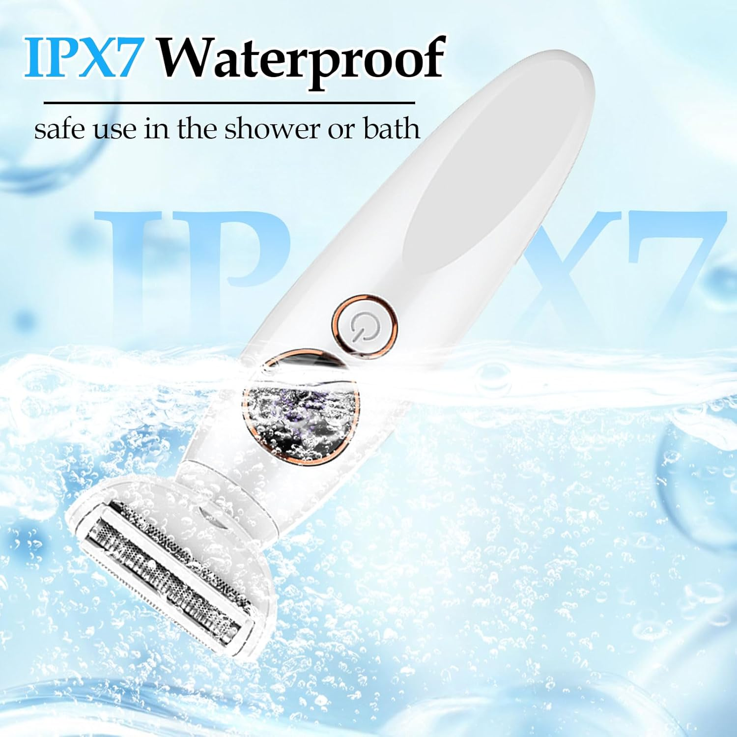 YLSD 5-In-1 Bikini Trimmer for Women, IPX7 Waterproof Electric Body Hair Remover with Eyebrows, Face, Bikini Line & Underarm Trimmer, Cordless Rechargeable Shaver Kit image number 2