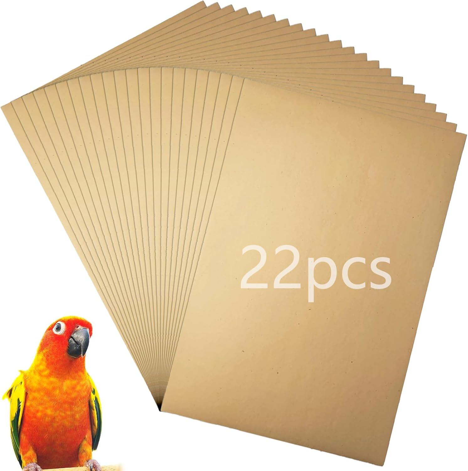 Hamiledyi 22 PCS Bird Gravel Paper Special Sea Sand Liner for Page Parrot Cage Gravel Paper Mat 17X11 Inches Disposable Cushion Pads for Bird Parakeet Budgie image number 2