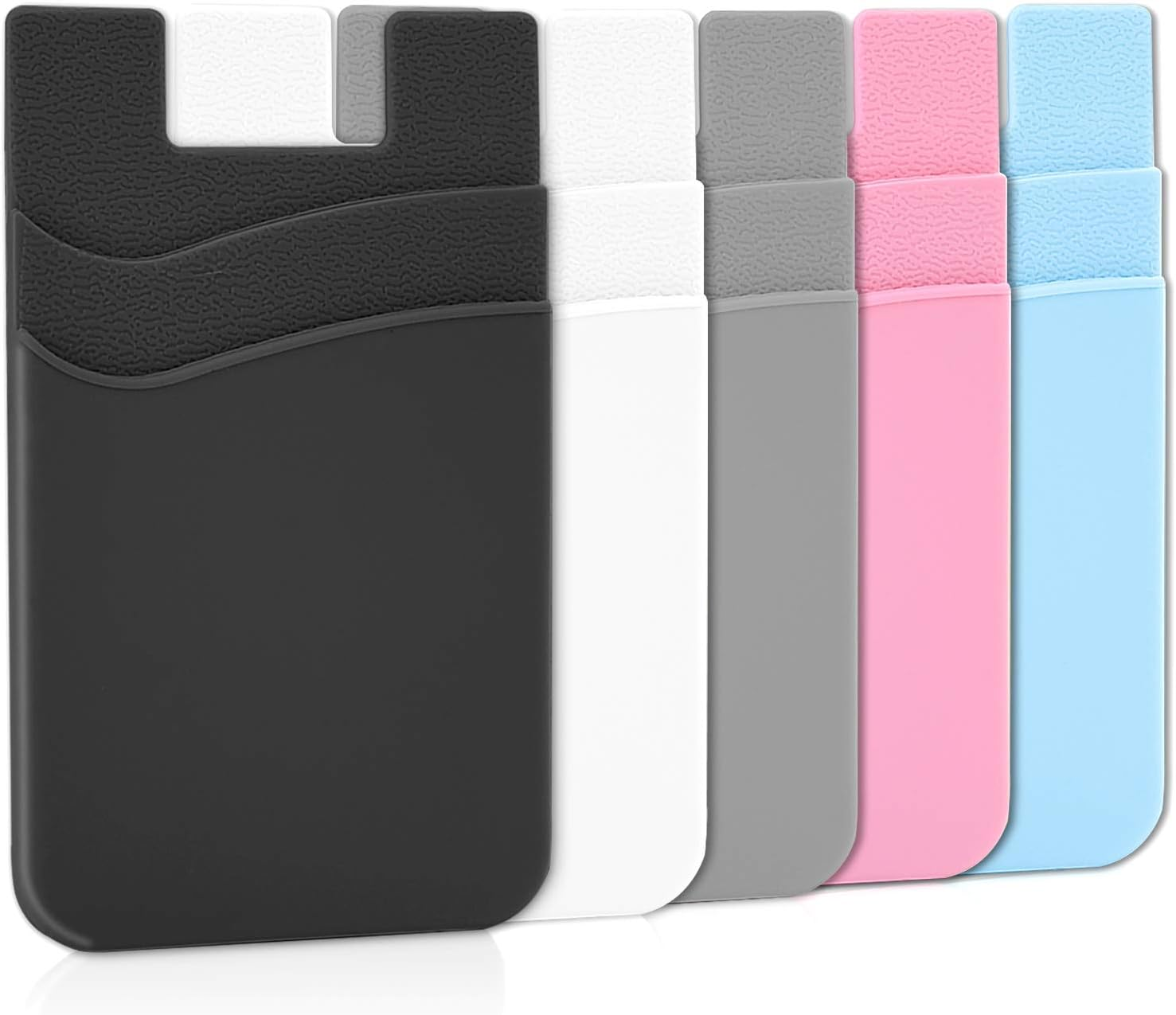 Senose Phone Wallet, Card Holder for Back of Phone Stick on Phone Cases Great Storage Compatible for Iphone/Android/Samsung Galaxy Pack of 5 image number 3